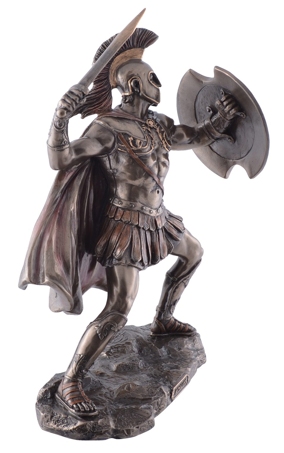 Dekofigur LxBxH: Gmbh Troja, Hand Achilles, von direct Bronzierter 16x12x25cm Vogler griechischer in Krieger bronziert,
