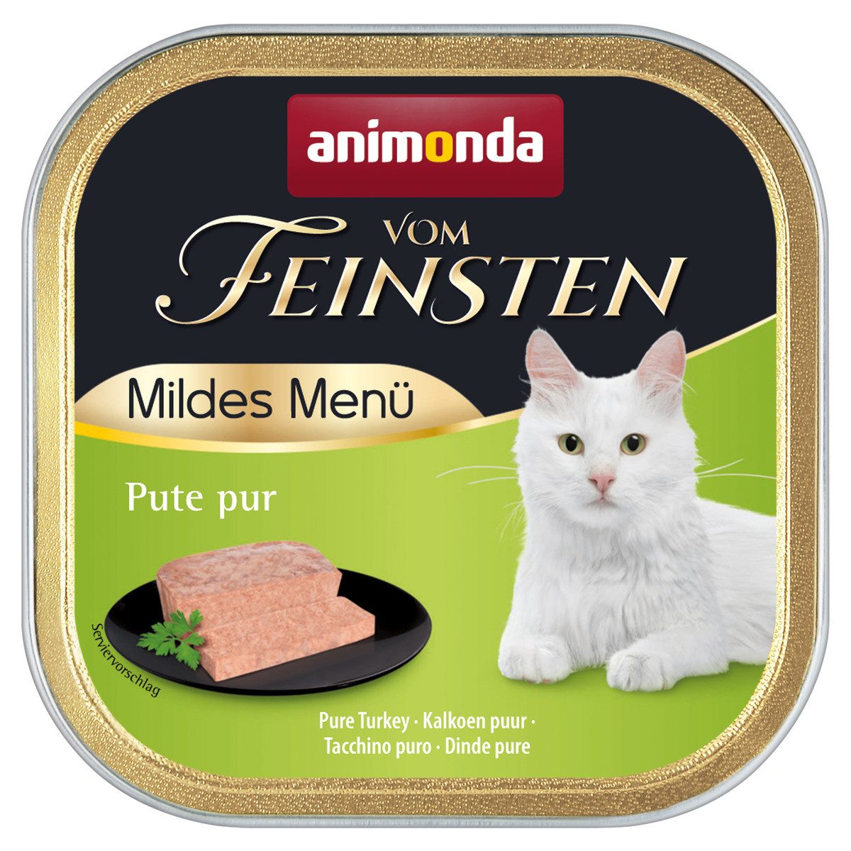 Animonda vom Feinsten Mildes Menue mit Pute pur 100 g - 32 Stück, Nassfutter für: Katze