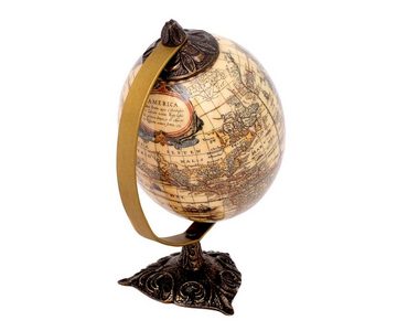 Brillibrum Globus Antikglobus Weltkugel Globus echtes Straußenei Globus Dekoration Standfigur Erde Globusei Afrika Big 5 Landkarte antik Deko Straußenei Figur