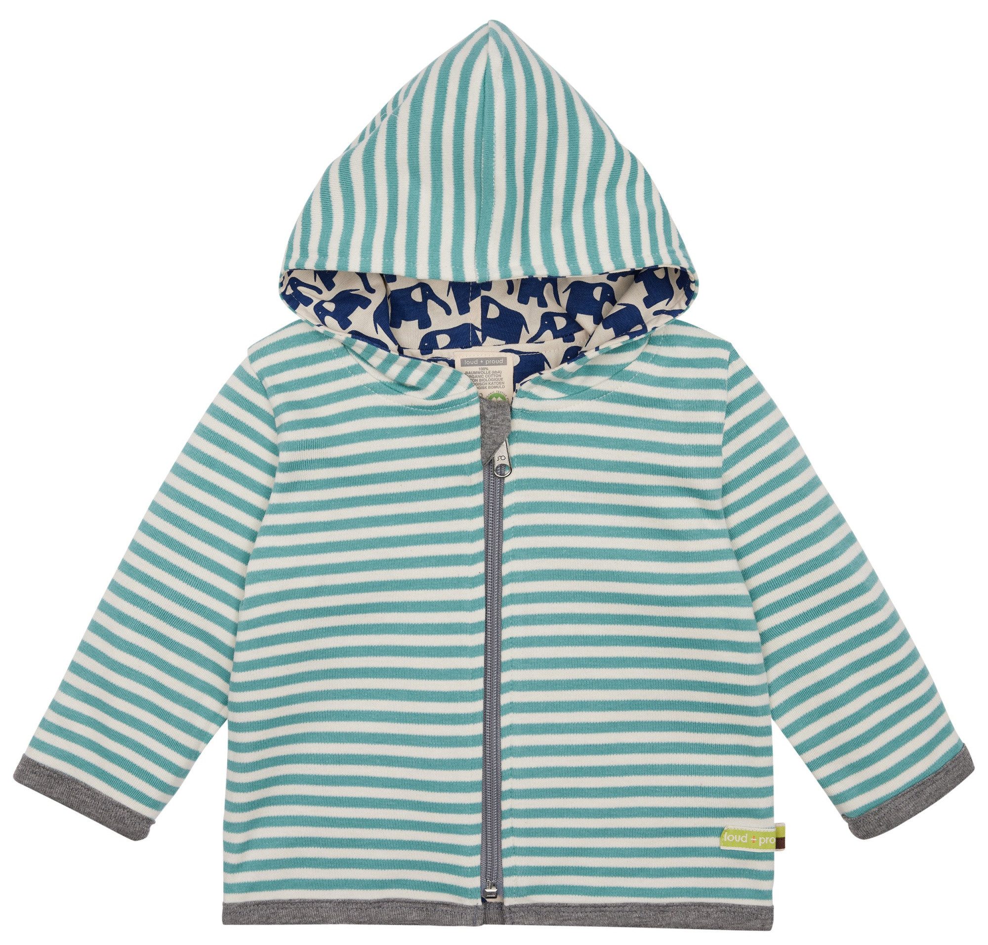 loud + proud Wendejacke mit Streifen Bio Baumwolle, GOTS