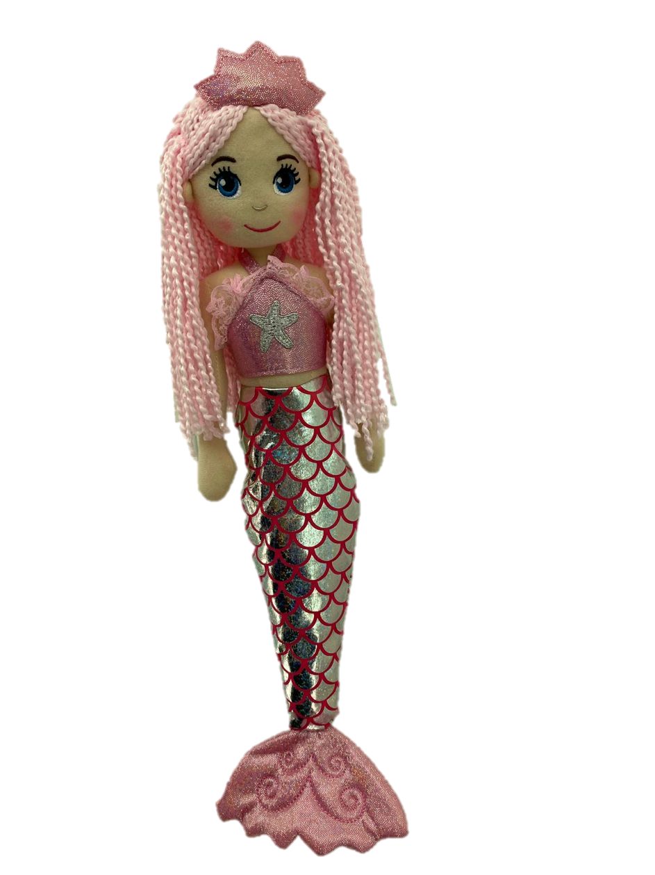 Sweety-Toys Meerjungfrauenpuppe Sweety Toys 13364 Stoffpuppe Meerjungfrau  Plüschtier Prinzessin 45 cm pink
