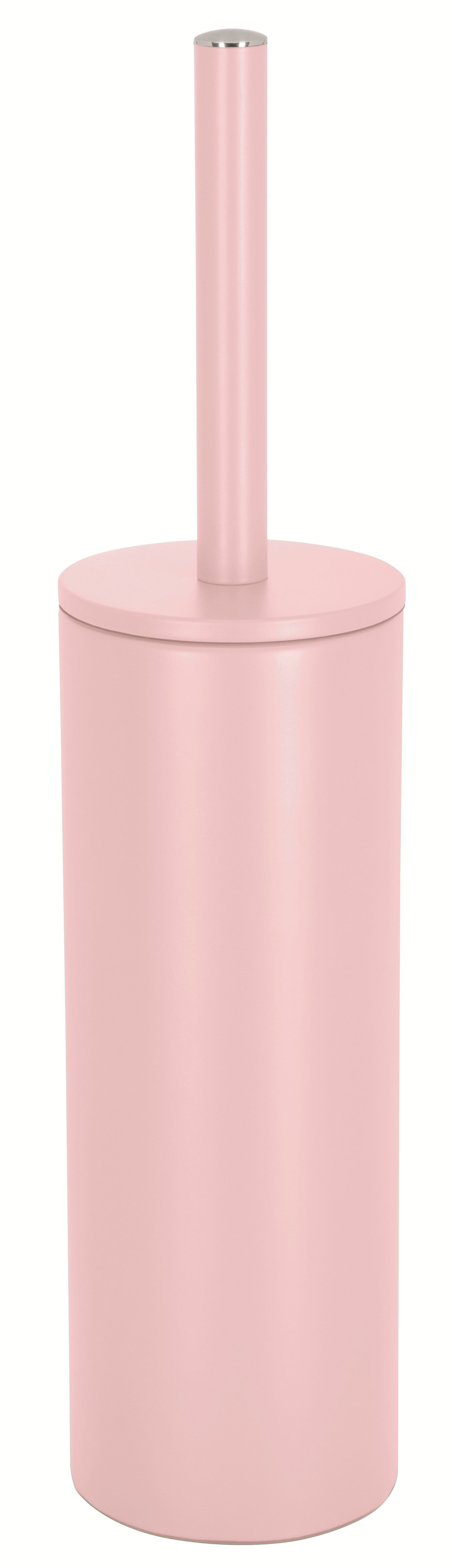 spirella WC-Garnitur AKIRA, Toilettenbürste, hygienischer Innenbehälter, pulverbeschichteter Stahl, elegantes Matt-Finish, satiniert, rosa, Toilettenbürste mit hygienischem Innenbehälter, mit Deckel, matt-satiniert, rosa