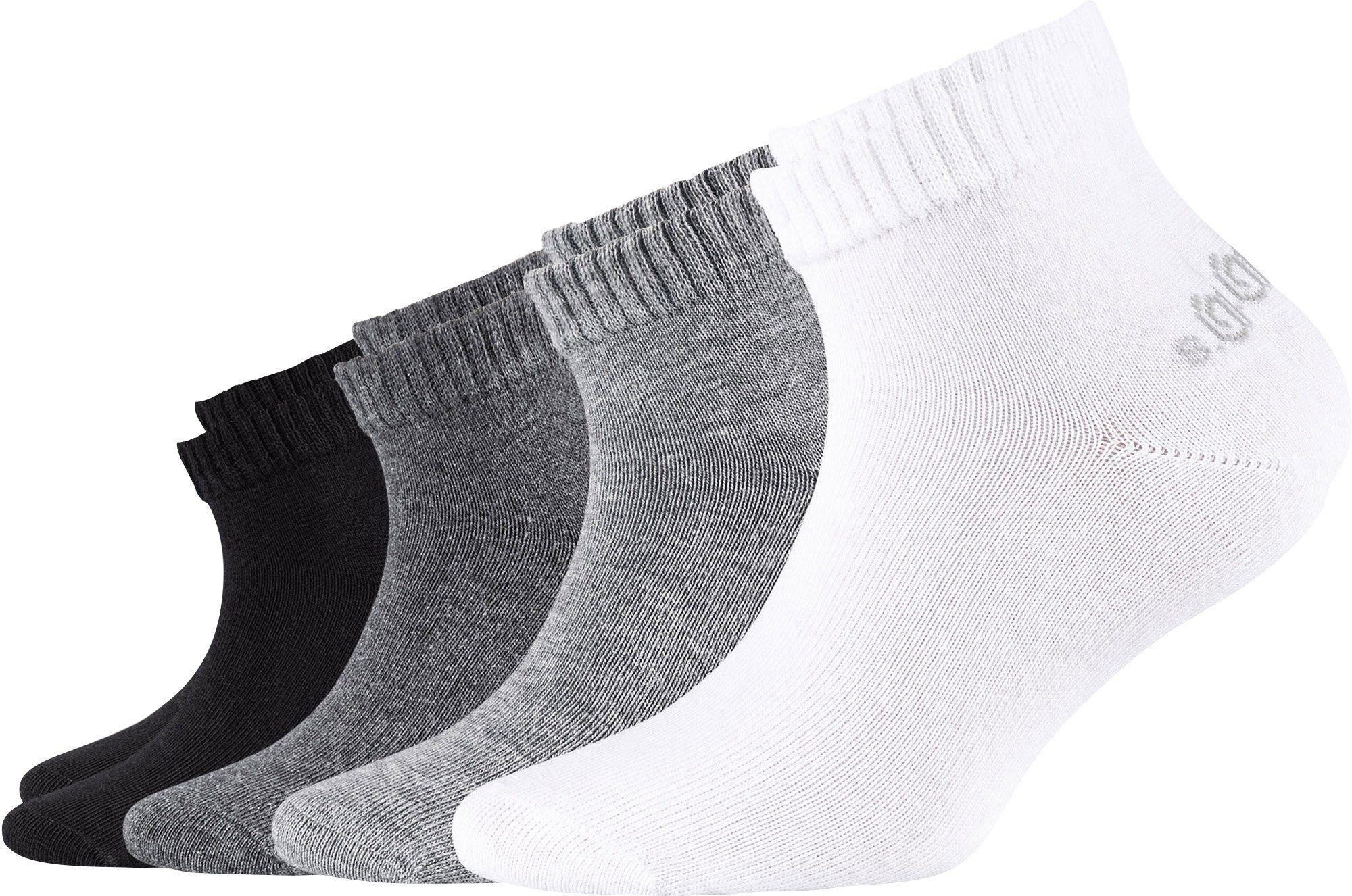 s.Oliver Kurzsocken Kinder-Kurzsocken 4 Paar Uni grau/schwarz/weiß