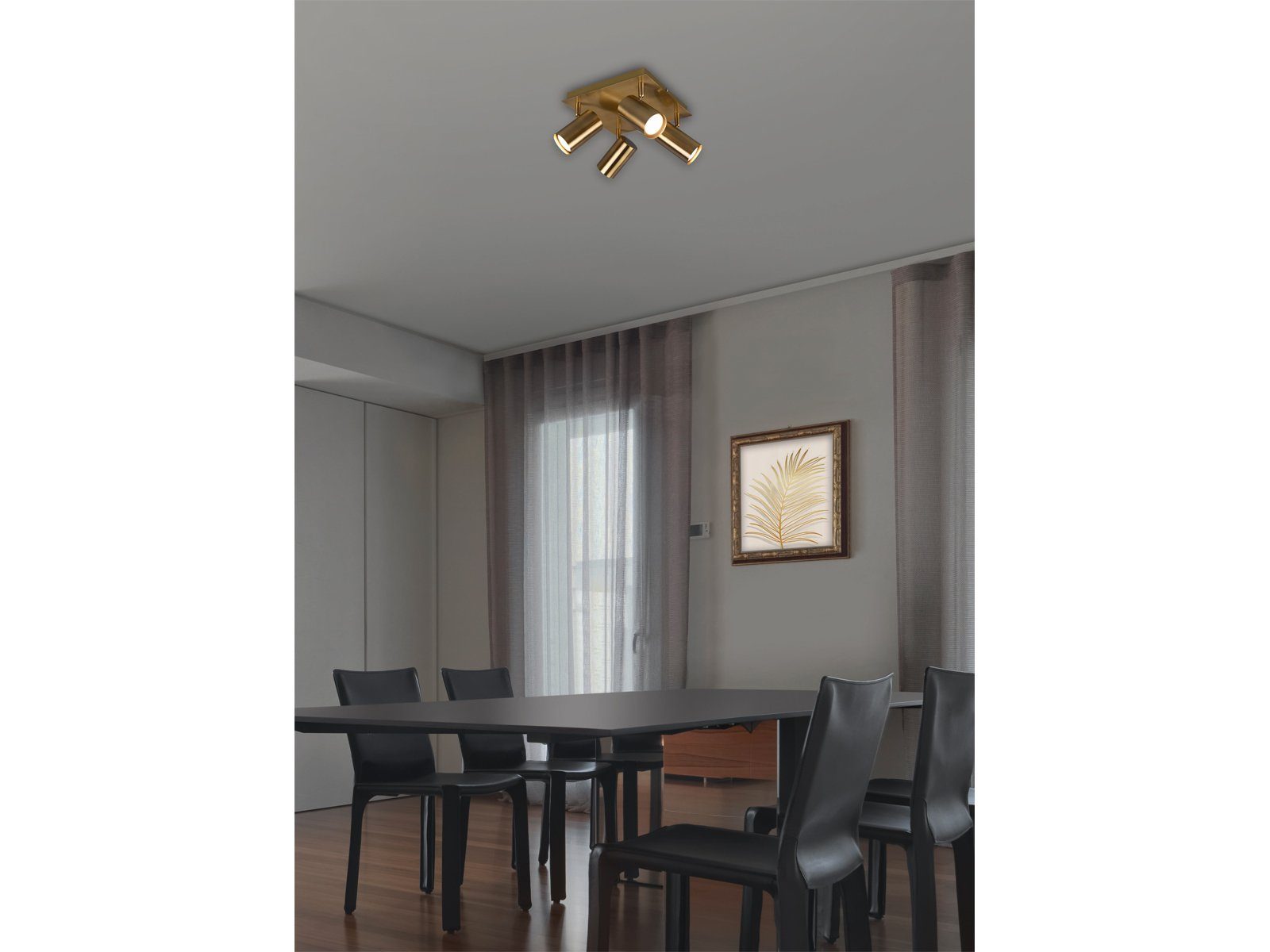 TRIO Leuchten LED Deckenstrahler, Dimmfunktion, LED wechselbar, Warmweiß, kleine Decken-lampe innen, Designklassiker Lichtspots, gold-en Ø24cm