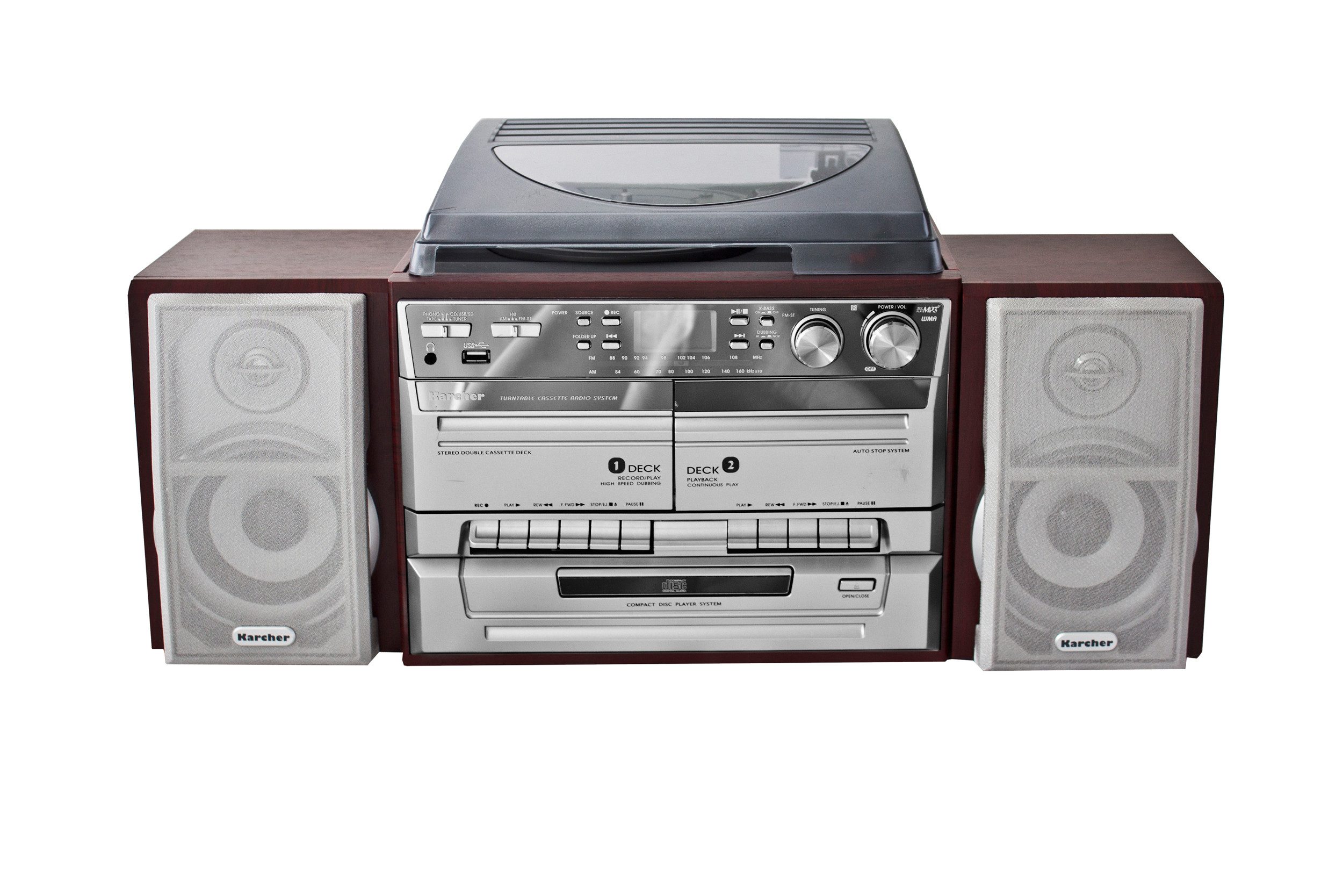Karcher KA 320 Plattenspieler (Stereoanlage mit CD-Player, Kassettendeck, UKW Radio, USB) – Bild 2 von 5