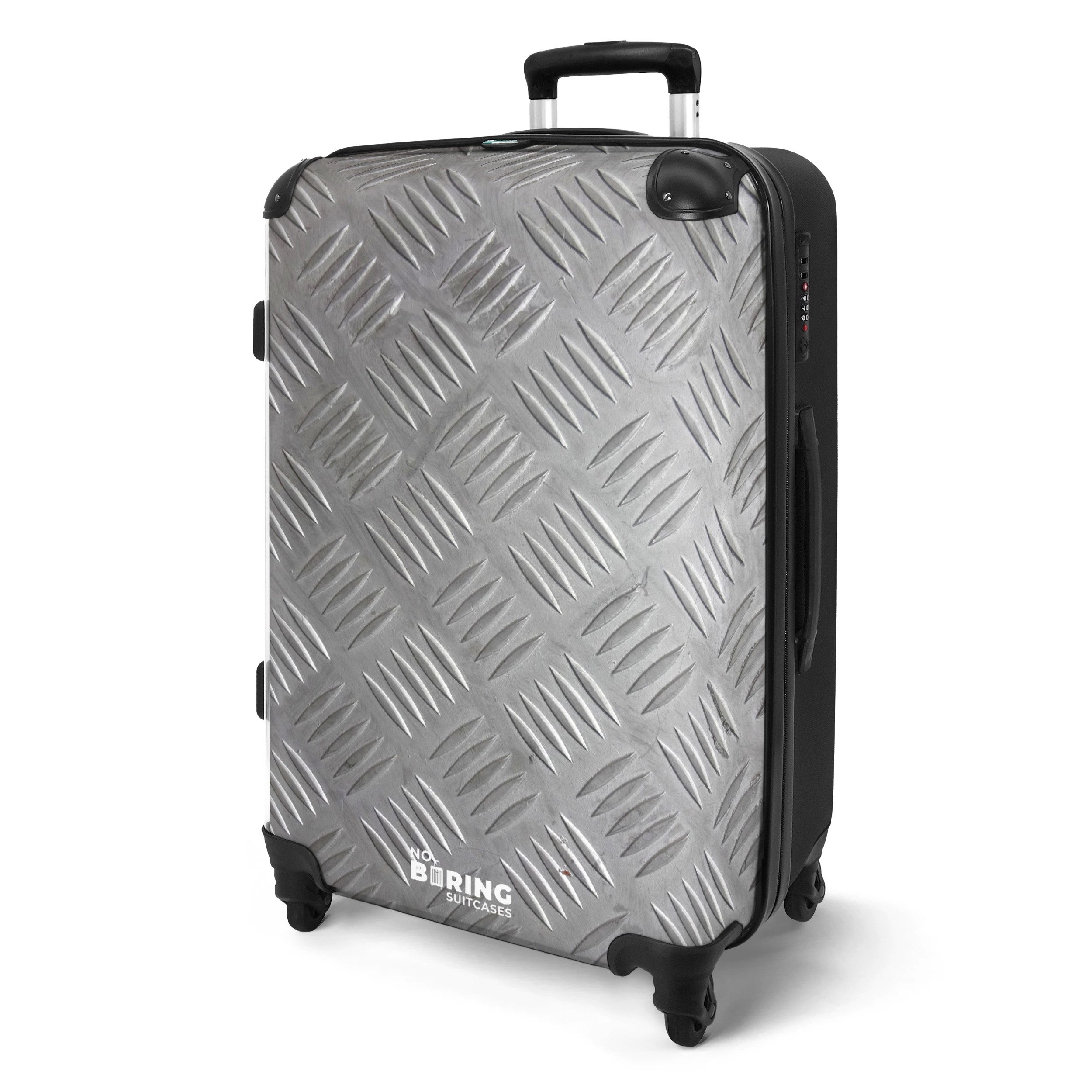 NoBoringSuitcases.com© Hartschalen-Trolley Metallplatte mit geriffeltem Rel günstig online kaufen