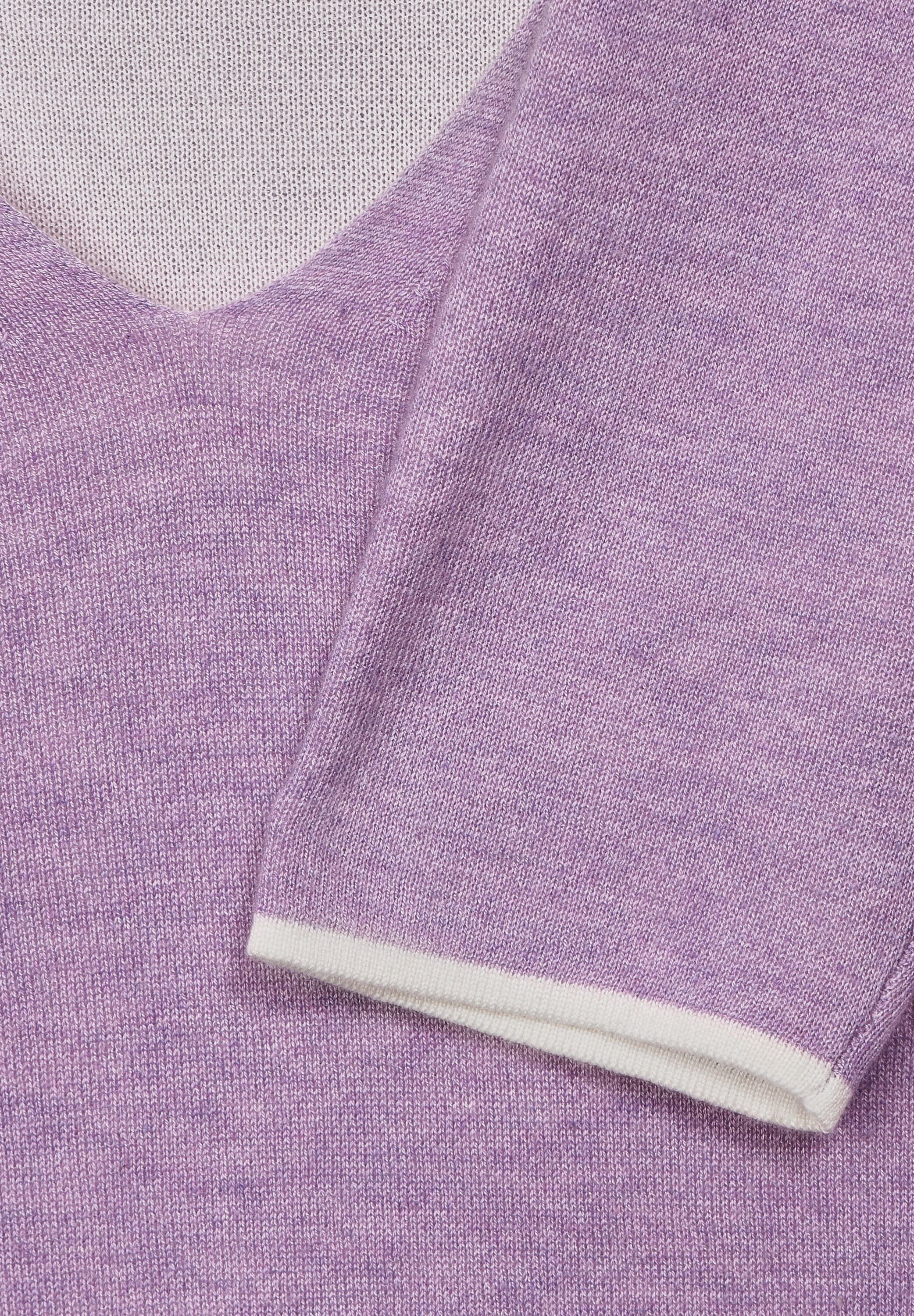 pure Pullover ONE V-Ausschnitt-Pullover V-Ausschnitt STREET melange mit lilac