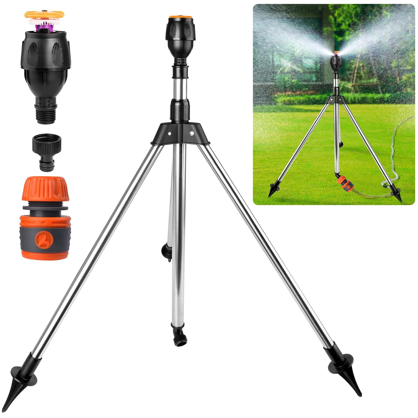 Gartenspritze Kreisregner Sprinkler Gartenbewässerung mit Metall Stativsockel