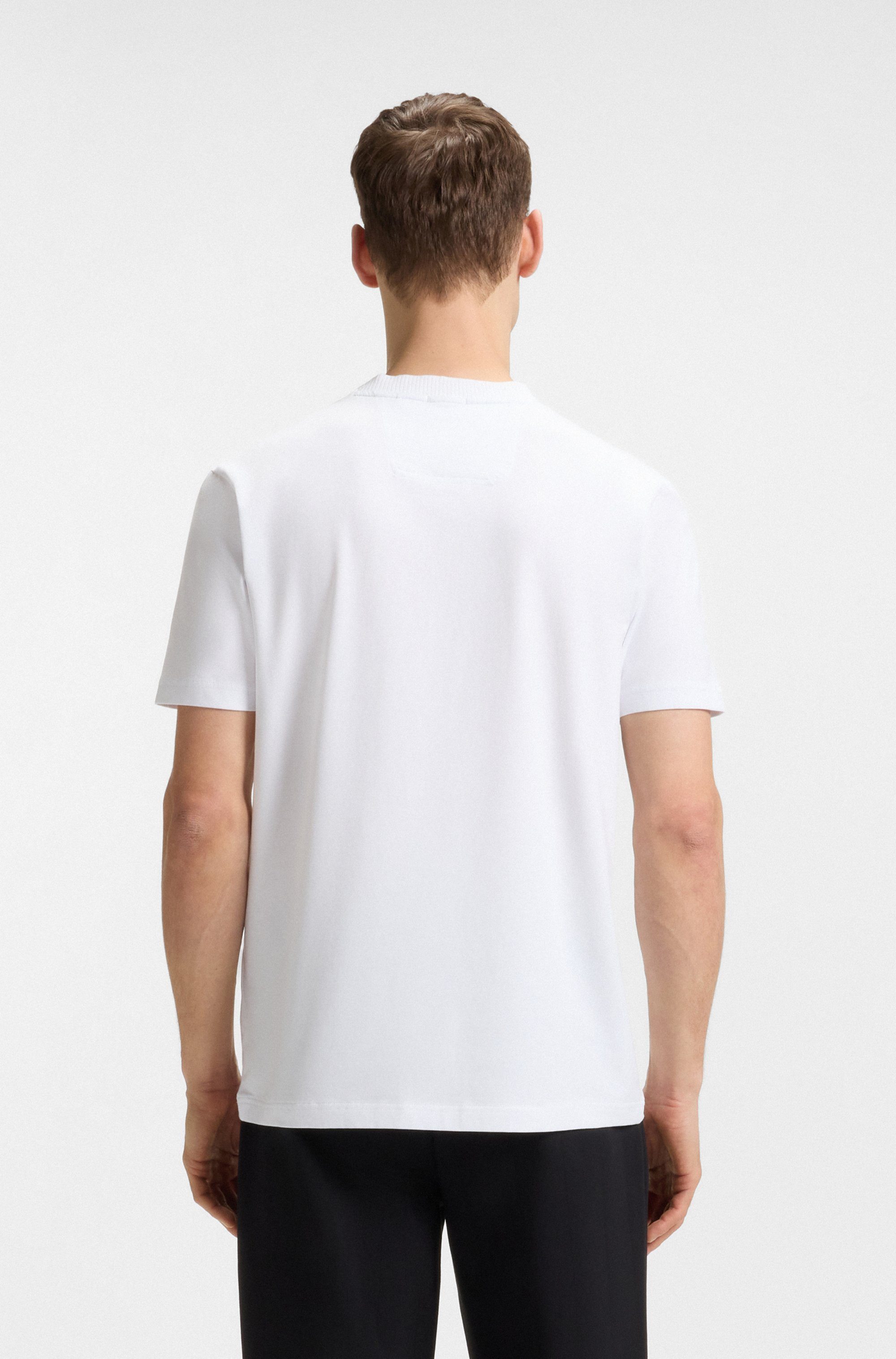 BOSS GREEN T-Shirt Tee Rib mit Logo am Ausschnitt günstig online kaufen