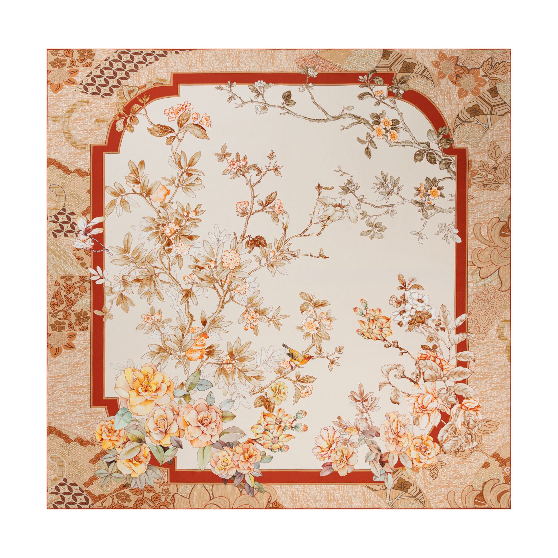 Roeckl Seidentuch DORIT 106X106, Seidentuch im floralen Design