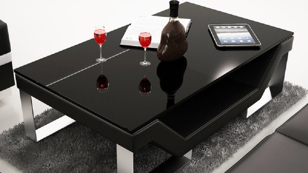 Glastisch Schwarz Tische Design Gepolsterter Couchtisch JVmoebel wählbar! Tisch Farbe Couchtische