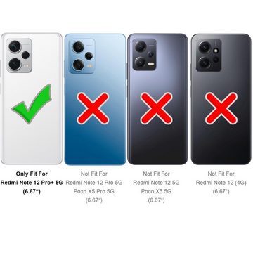 CoolGadget Handyhülle Denim Schutzhülle Flip Case für Xiaomi Redmi Note 12 Pro+ 5G 6,67 Zoll, Book Cover Tasche Jeans Hülle für Redmi Note 12 Pro Plus 5G Klapphülle