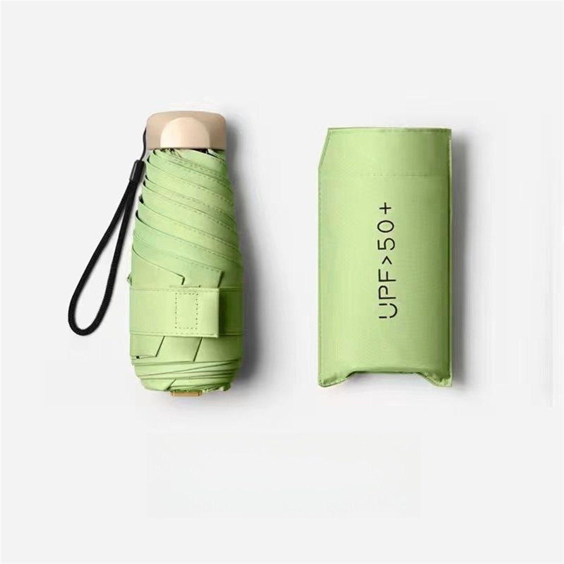 YOOdy~ Taschenregenschirm Taschenschirme damen ultraleicht sonnenschirm leicht Sonnenschutz, UV-Schutz für schützt vor Sonne und Regen winzig klein für unterwegs Matcha Grün