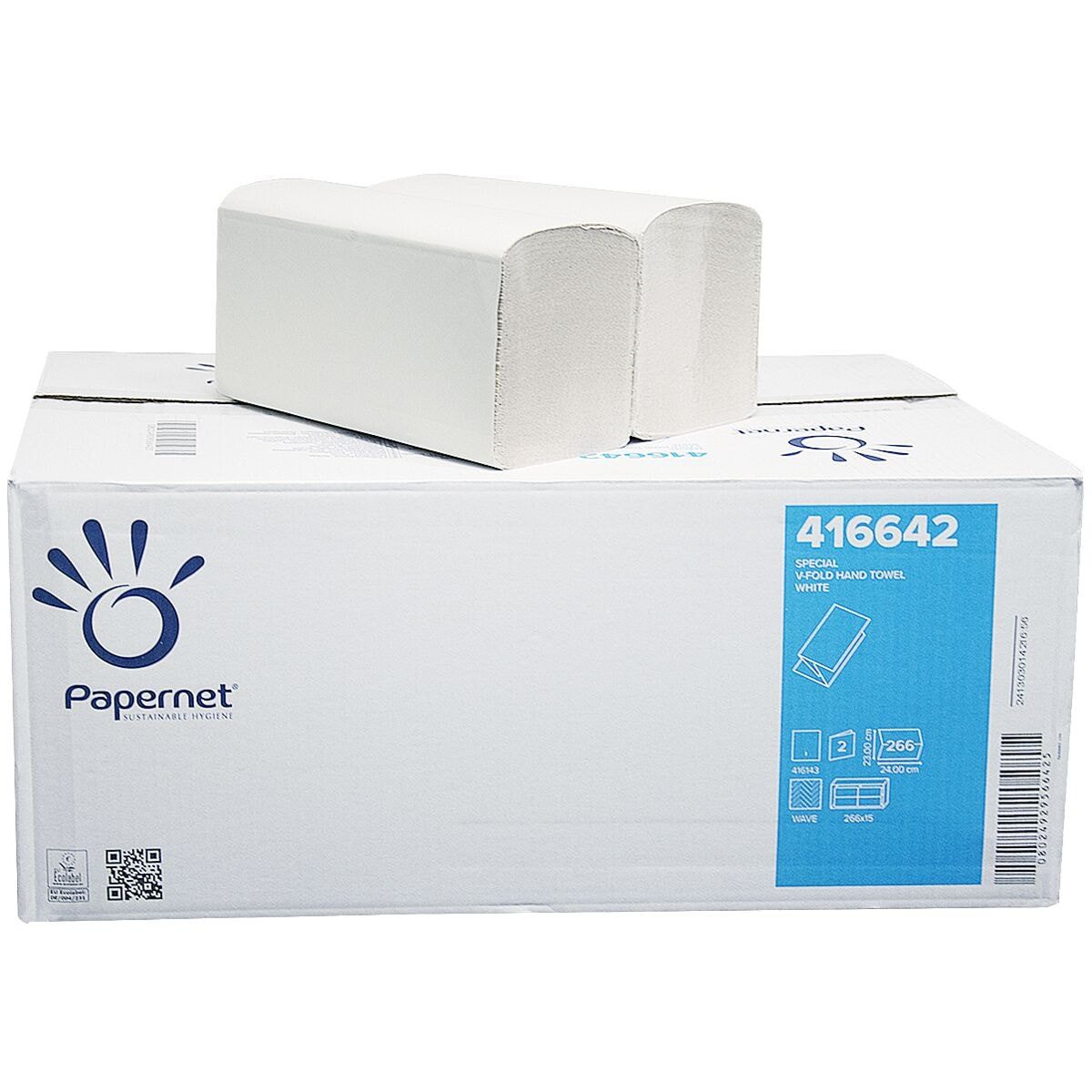 Papernet® Papierhandtuch, 2-lagig, 24 x 23 cm, Z-Falzung, naturweiß, Recyclingpapier, 3990 Blatt