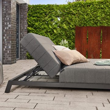 HOME DELUXE Doppelliege Sonnenliege VALENCIA, Gartenlounge mit bequemer Polsterung I Loungeliege, Gartenliege