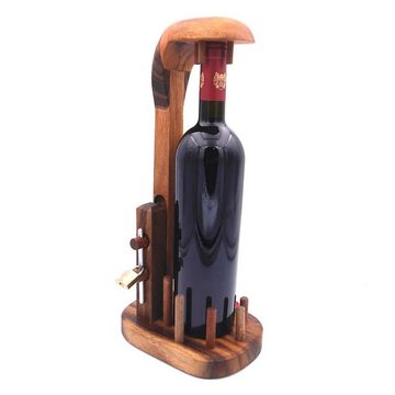 ROMBOL Denkspiele Spiel, Flaschentresor Bottle in a Jail - kreative Geschenkverpackung für Weinflaschen, wiederverwendbar