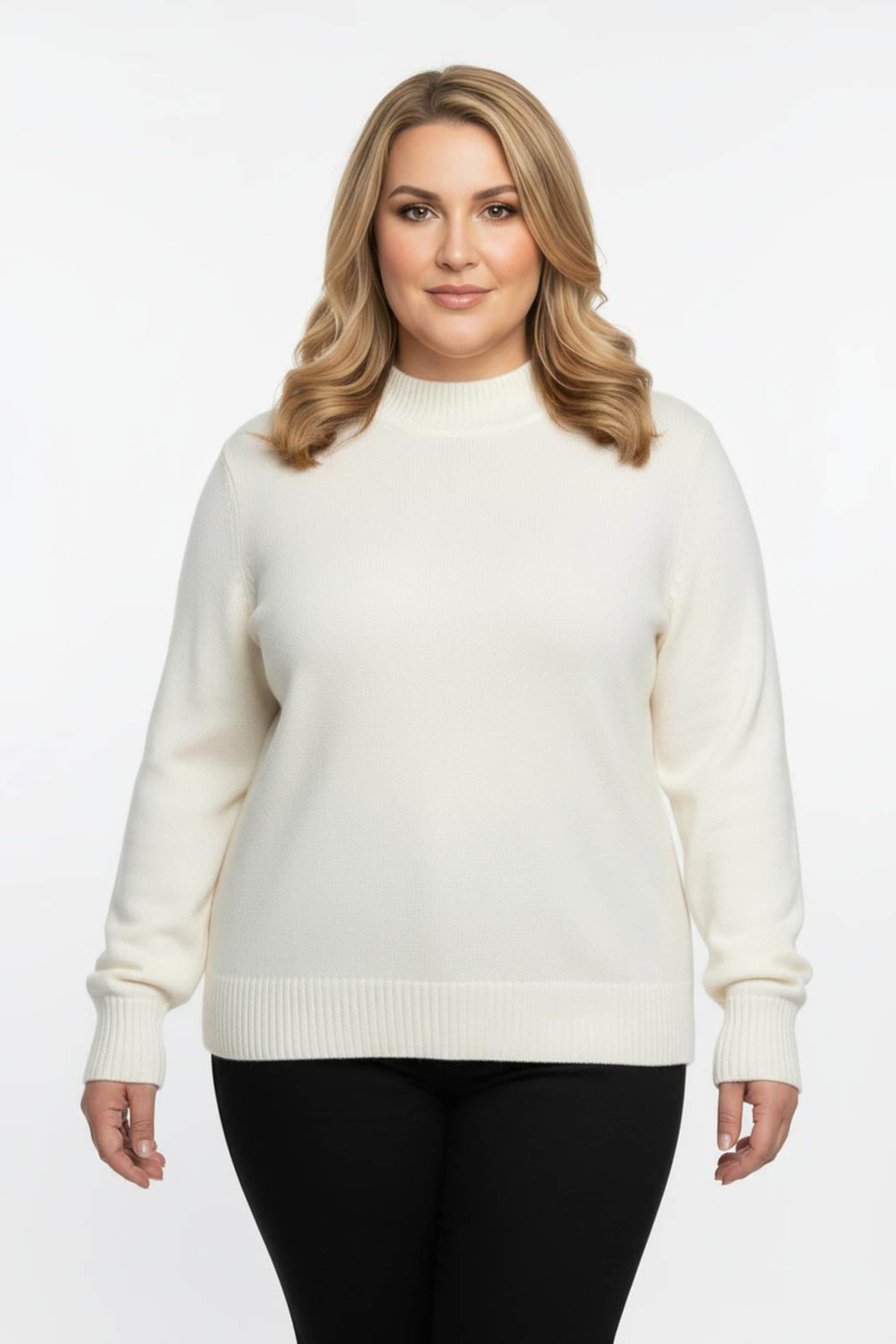 Strickpullover Pullover Langarm Materialmix