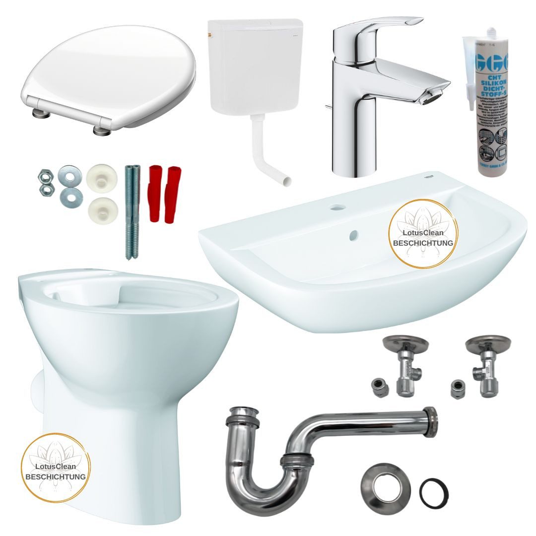 Tiefspül-WC Stand WC Tiefspüler Spülkasten Waschtisch Armatur