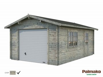 Palmako Garage Holzgarage Roger 19,0 mit Sektionaltor naturbelassen, Einzelgarage aus Holz