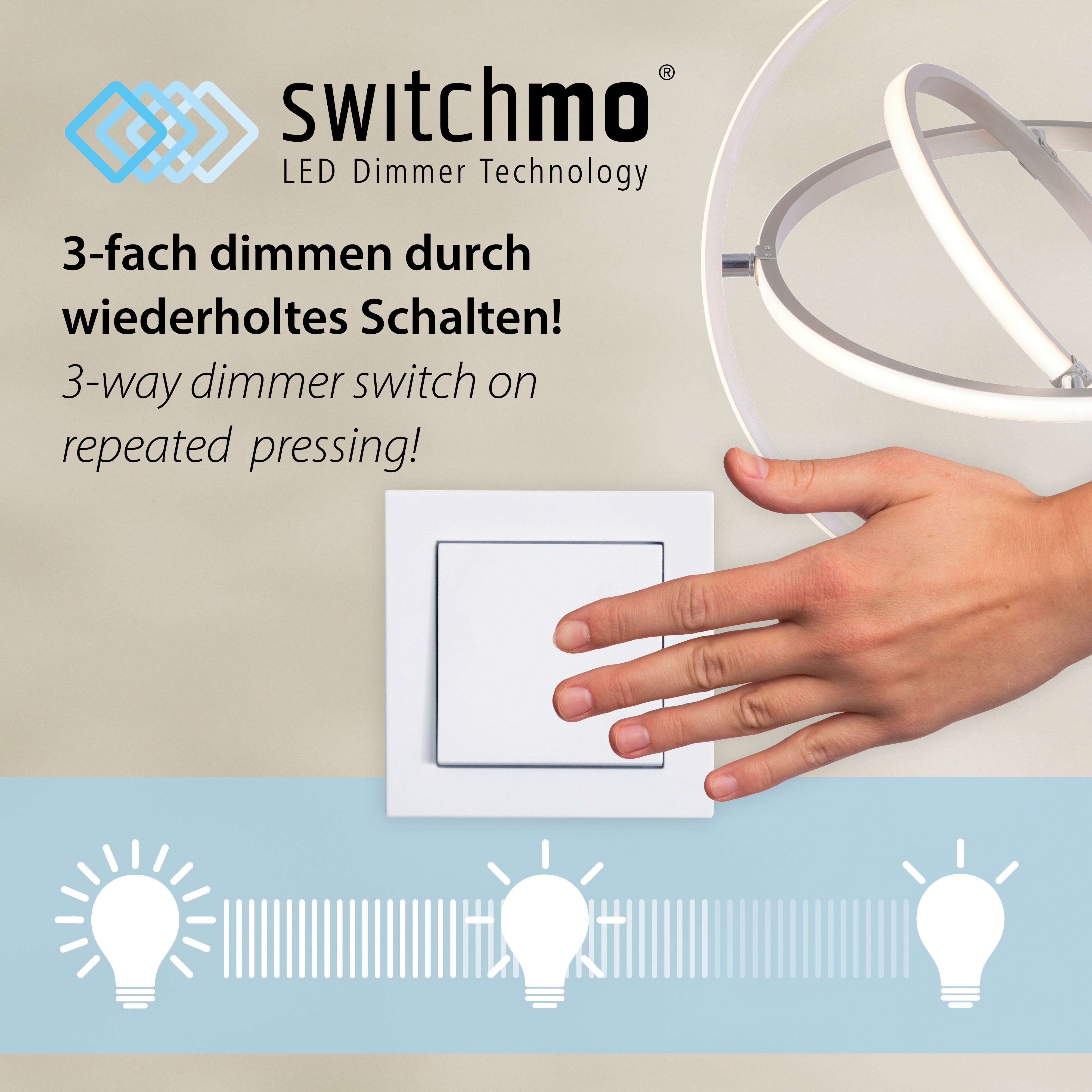 vom Netz Switchmo, Warmweiß, dimmbar, Memory, LED LED, Direkt Deckenleuchte Leuchten integriert, IVEN, nach fest Trennung