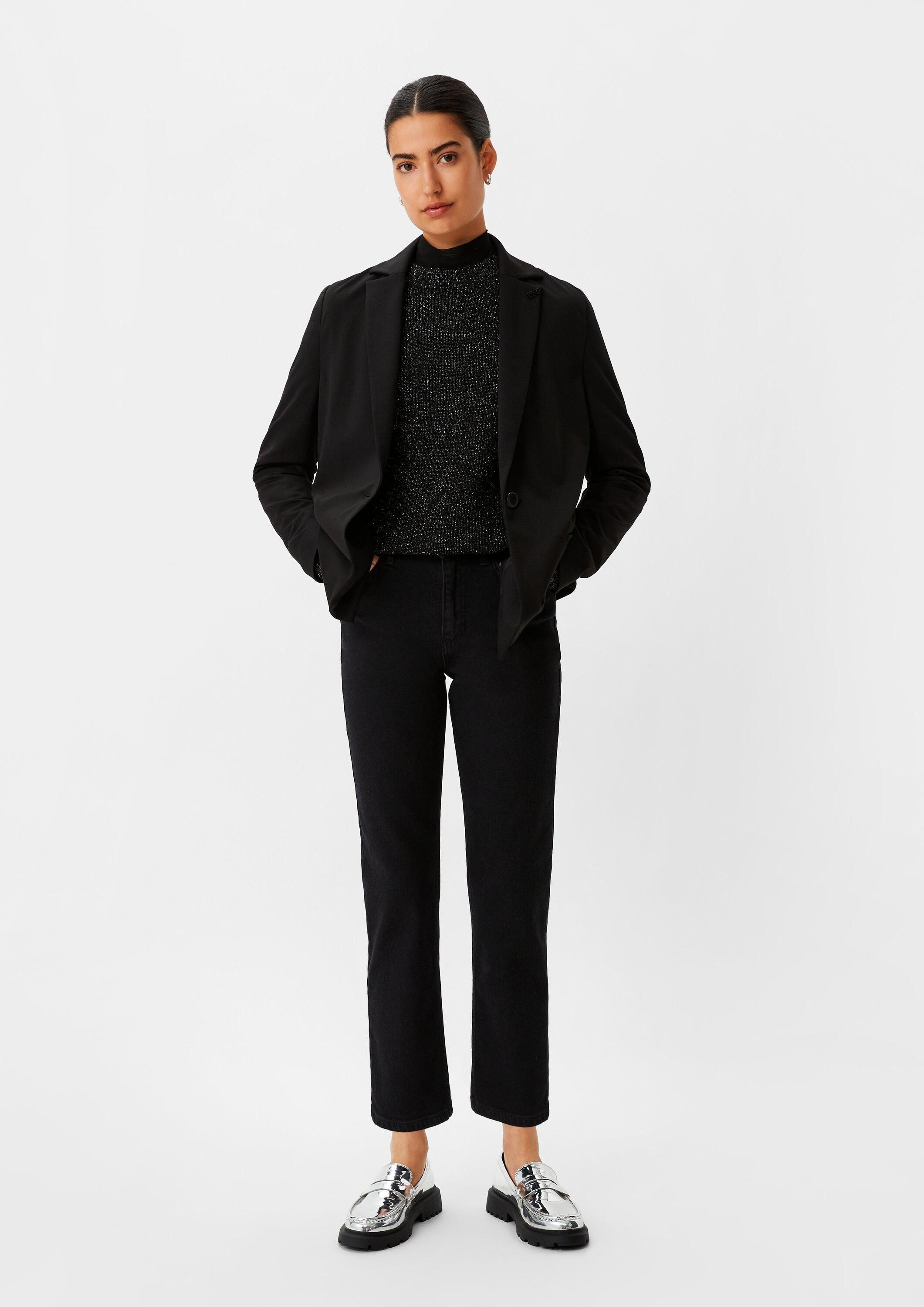 comma Longpullover Strickpullover Strickpullover mit Glitzergarn