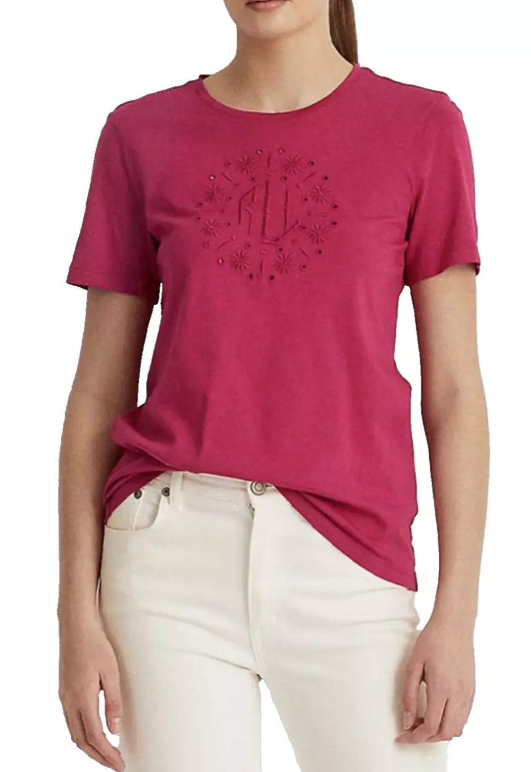 Polo Ralph Lauren T-Shirt HAILLY Top Bluse Shirt LRL-Monogramm-Logo auf der Brust, Besonders weich und angenehm