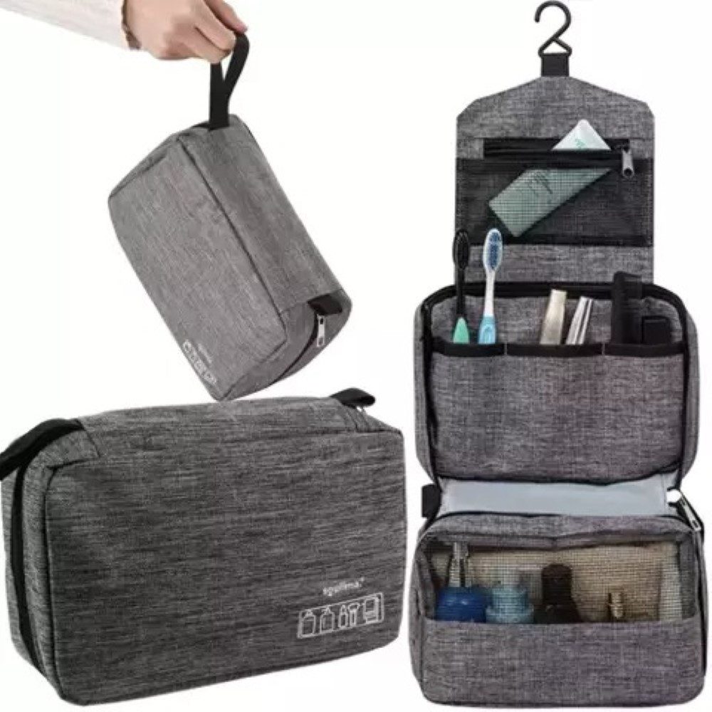 soulima Kulturbeutel Kulturbeutel Kulturtasche Kosmetiktasche Ideal für Unterwegs (Kulturbeutel Kosmetiktasche Set, 1x Kulturbeutel Ideal für Reisen oder Sport), Wasserdichtes Material, praktischer Haken