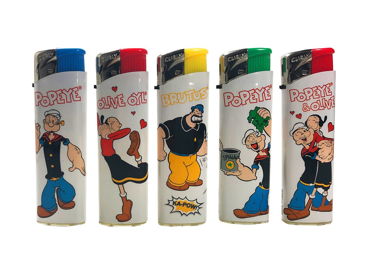 meytrade Feuerzeuge 5 Stück Popeye Lizenz Klut Motiv Serie (5 Stück im Set), Lizenzprodukt für Popeye Fans