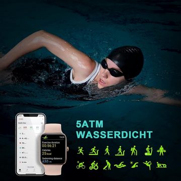 REDOM Damen Herren Fitness Uhr Uhren Tracker Smart Watch Sportuhr Armbanduhr Smartwatch (1,69 Zoll, 300mAh Li-Ionen) IP68 Wasserdicht Armband Fitnessuhr iOS/Android, 1-tlg., Touchscreen, Herzfrequenz Pulsmesser Schrittzähler Schlafmonitor Aktivitätstracker