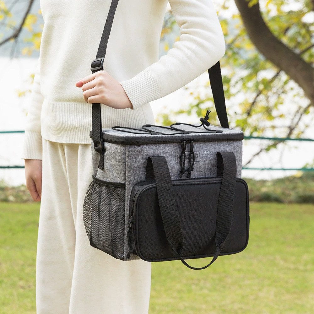 Blusmart Kühltasche Tragbare Thermo-Lunchtasche mit Schultergurt & Mehrere Fächer, 13 l, Für Picknicks, Grillen, Strand, Büro und andere Aktivitäten