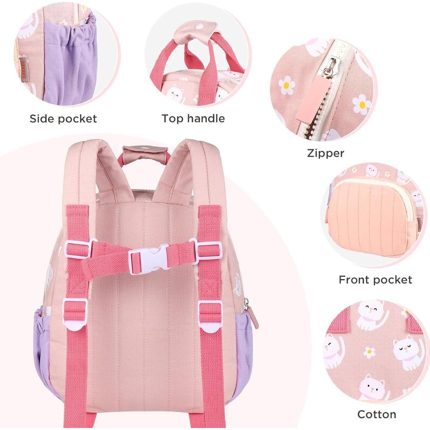 LuxusKollektion Kinderrucksack Kinderrucksack 30cm Mini Mädchen Junge Tagesrucksack 03_rosa Katze