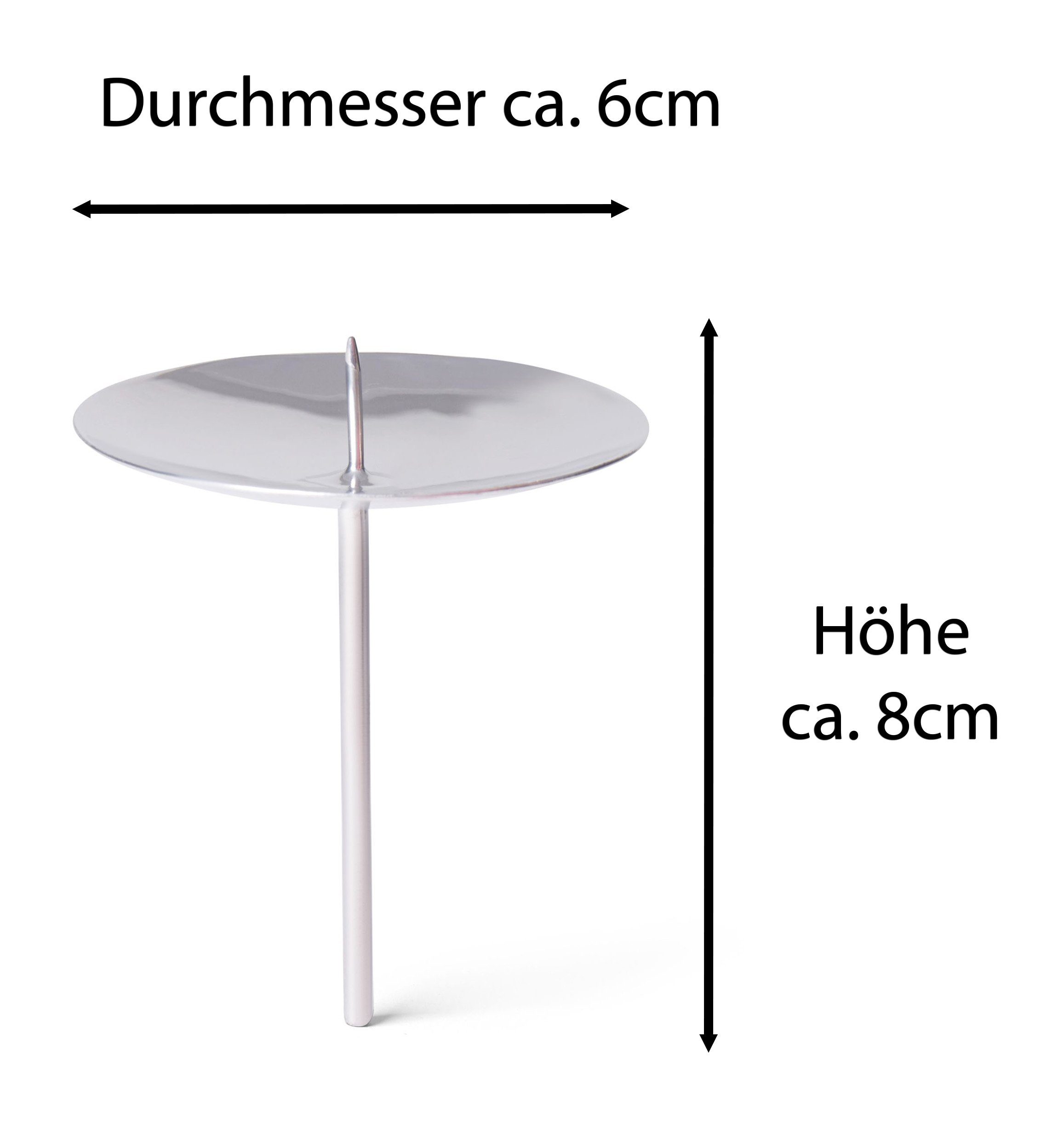 Ja Kerzenpicks Mit Silber), Silber cm 6 - (Spar-Set, Dorn Kerzenständer 8x mit Kerzenpicks mit 8 St., Dorn Novaliv Dorn - Silber