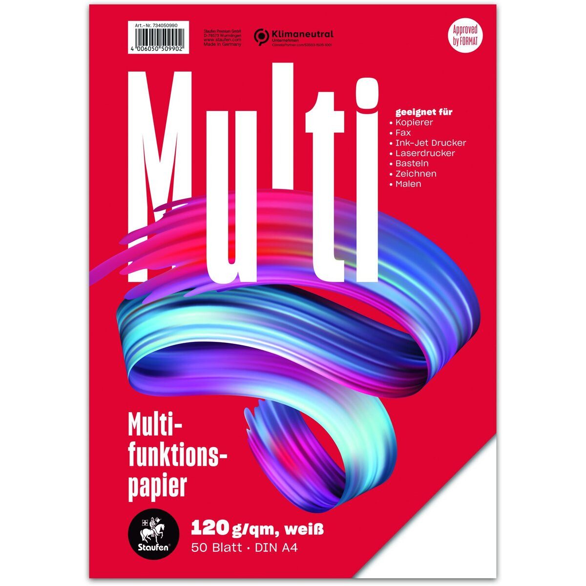 Staufen Kopierpapier Multifunktionspapier A4 80 g/qm weiß 50 Blatt