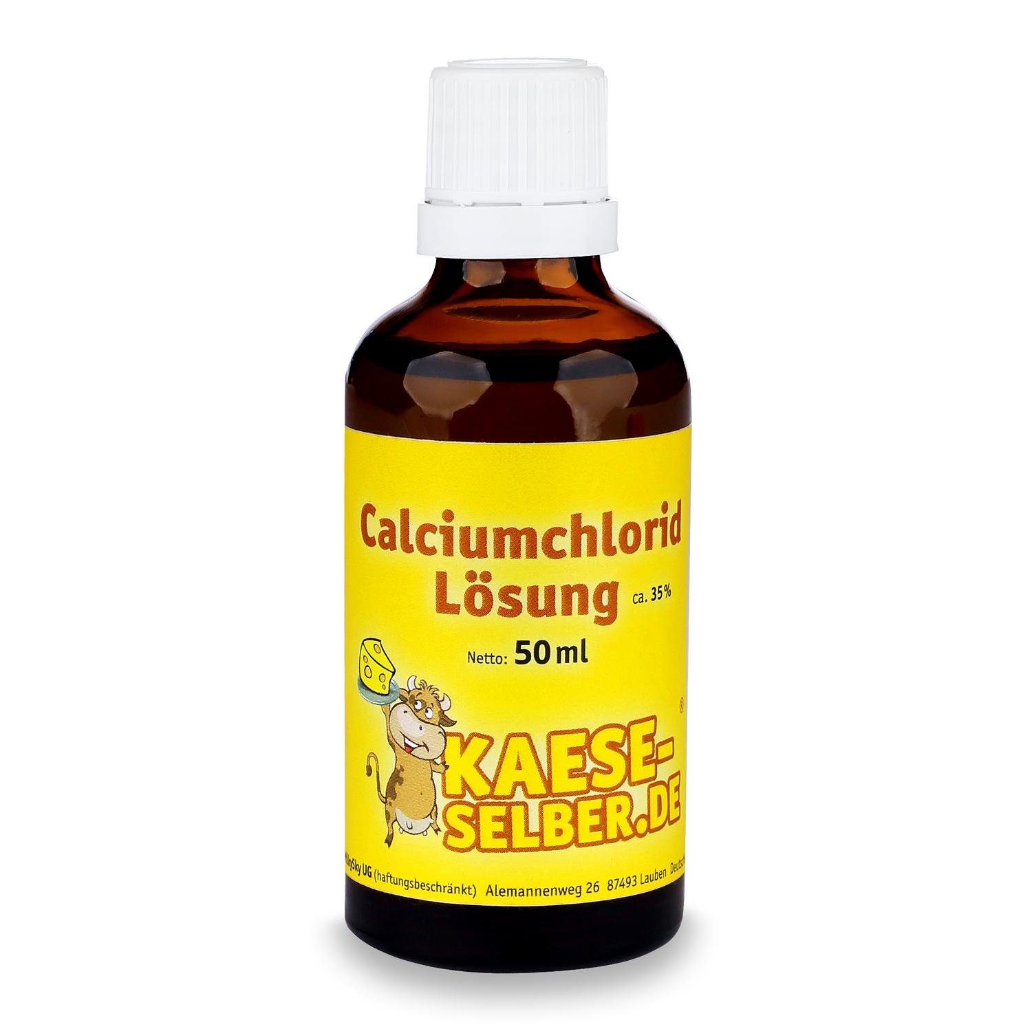 KAESE-SELBER.DE Calciumchlorid-Lösung Calciumchlorid flüssig 50 ml - 35%ige Lösung (Käse selber Machen), 1 x