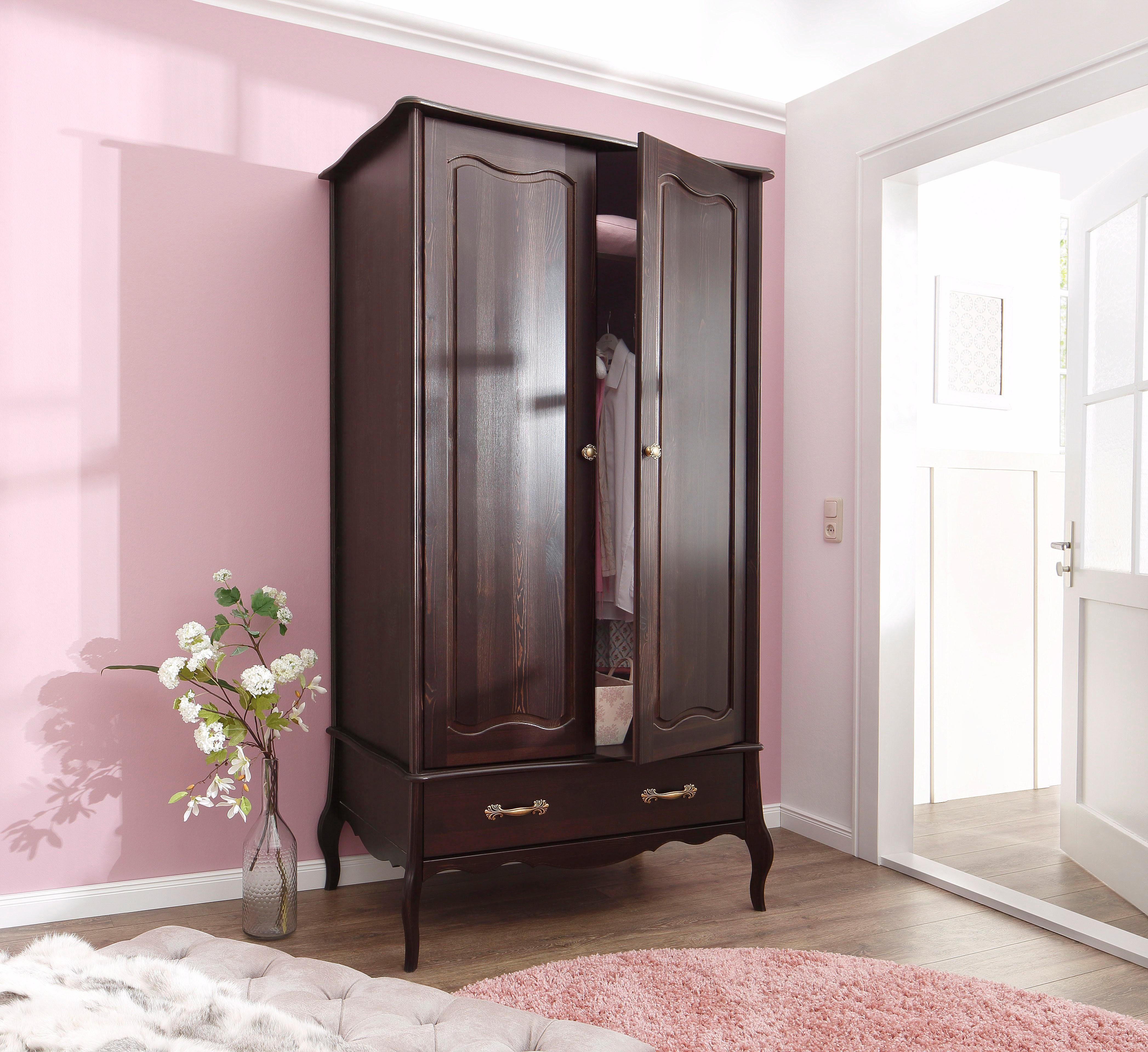 Home affaire Kleiderschrank «Lebo», 2-, 3-, oder 4-türig, in 2 Farben, in romantischem Design - Home affaire