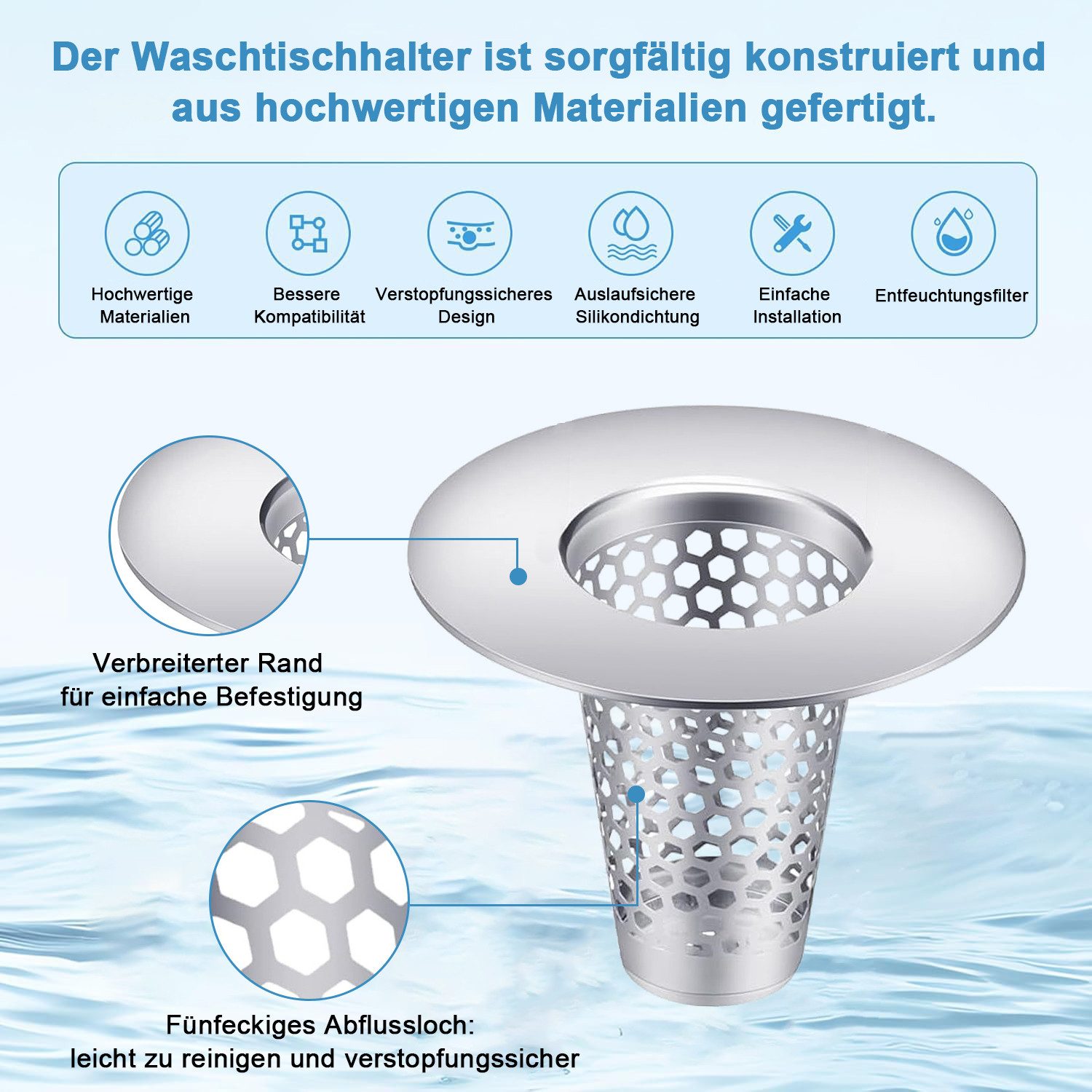 Refined Living Waschbeckenstöpsel 2er Abflussstopfen, Waschbeckenstöpsel 34 günstig online kaufen