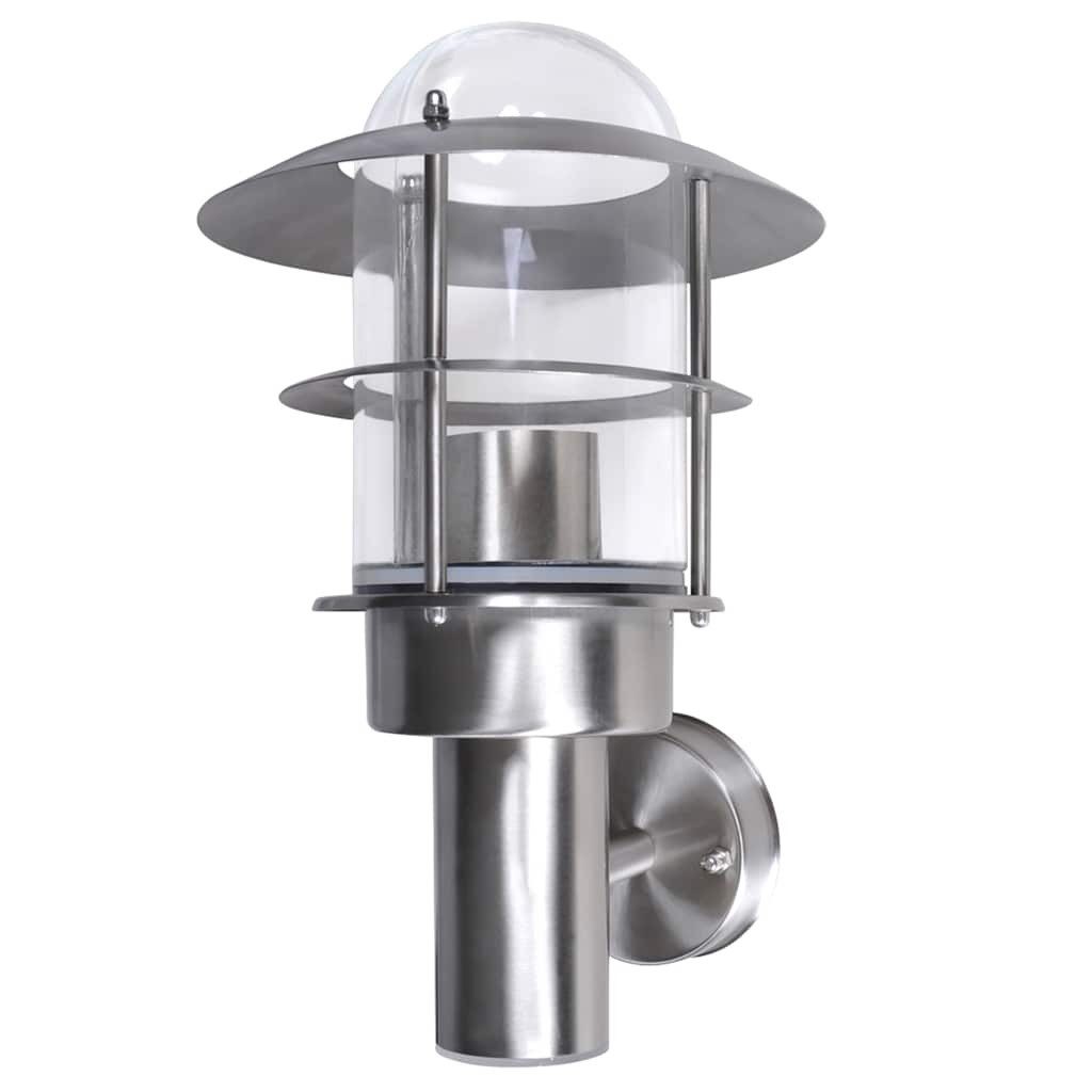 vidaXL LED Außen-Wandleuchte Patio LED Wandleuchte Lampe Edelstahl Außenlampe