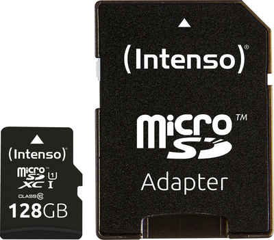 Intenso microSDHC UHS-I Premium + SD-Adapter Speicherkarte (128 GB, 45 MB/s Lesegeschwindigkeit)