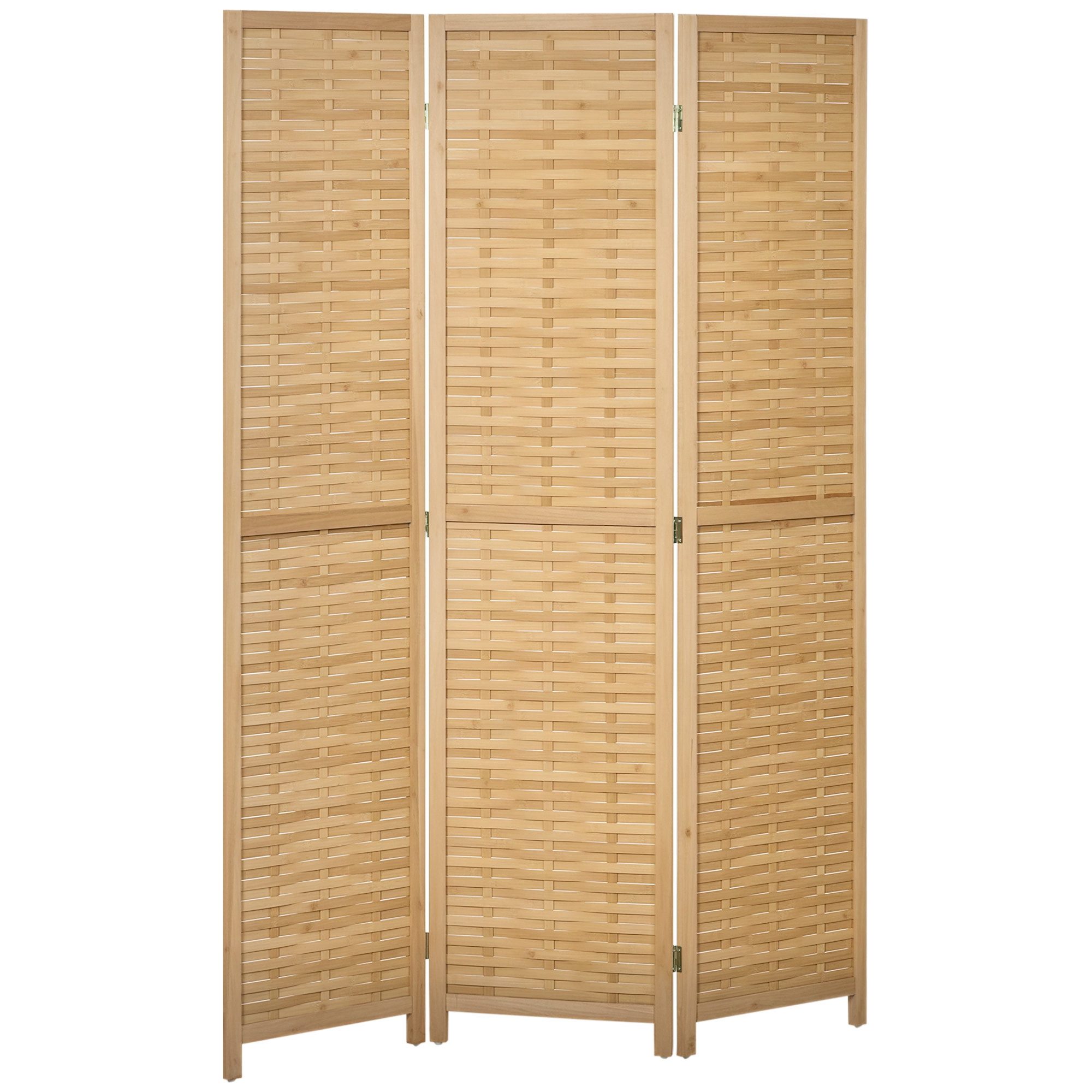 HOMCOM Paravent 4-teilig, aus Bambus, Faltbarer Sichtschutz, Raumtrenner Stellwand (Sichtschutzwand, 1 St., Raumtrenner aus Bambus), für Wohnzimmer, Schlafzimmer, Natur