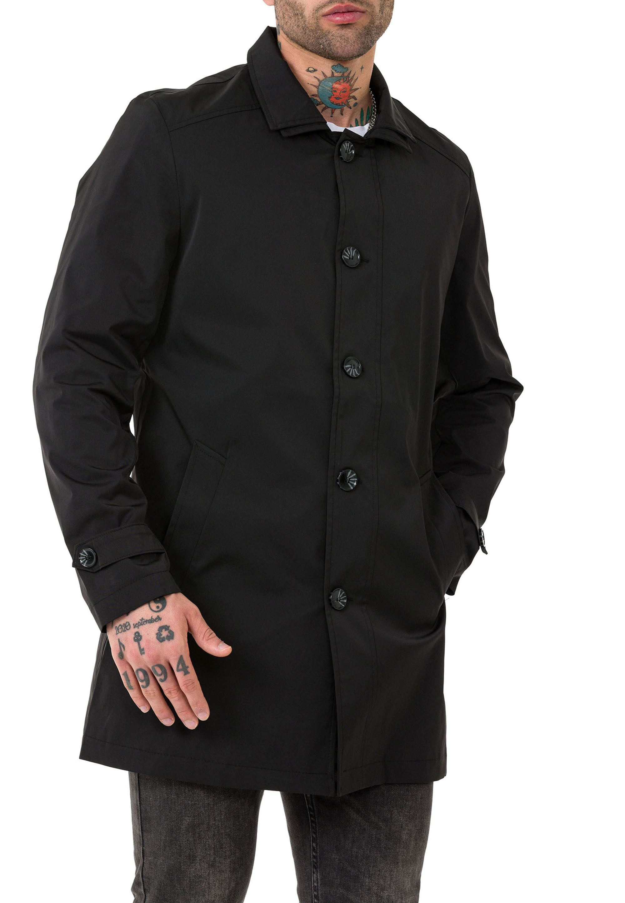 RedBridge Kurzmantel mit Reverskragen und Knopfleiste Klassisch Casual Elegante, zeitlose Optik für Business und Casual-Looks – Bild 4 von 5