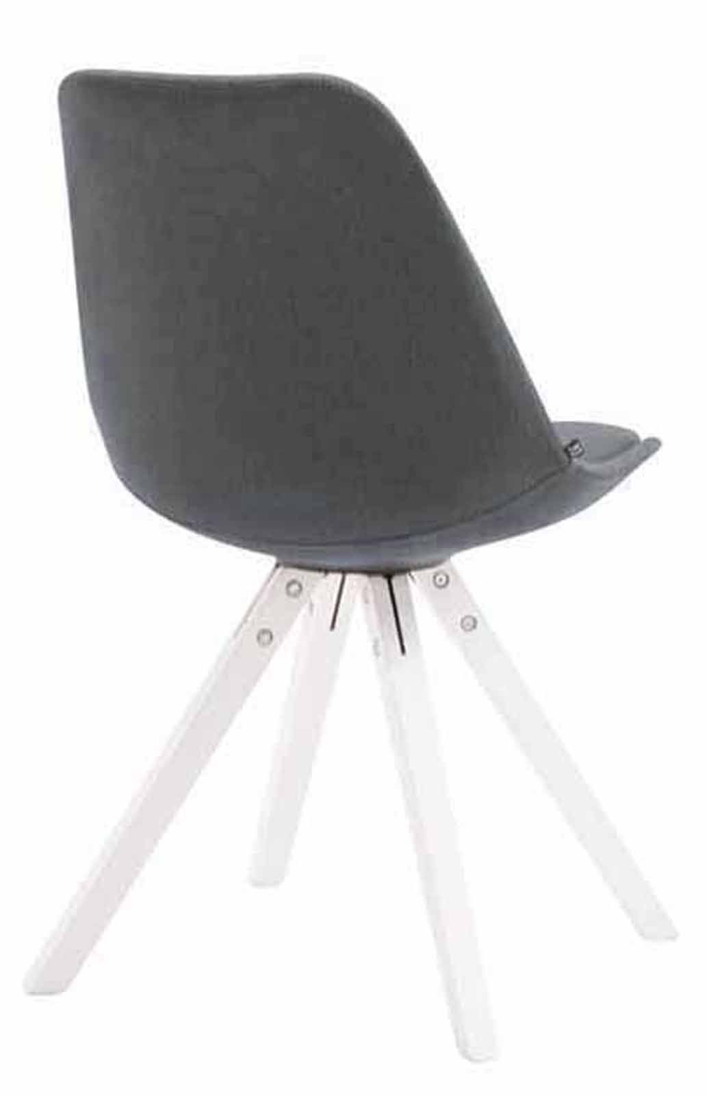 Konferenzstuhl - - Stoff Toulon Gestell: Buchenholz Besucherstuhl TPFLiving dunkelgrau hochwertig Sitzfläche Wohnzimmerstuhl, (Küchenstuhl weiß Esszimmerstuhl 4 St), Sitzfläche: gepolsterter - - mit