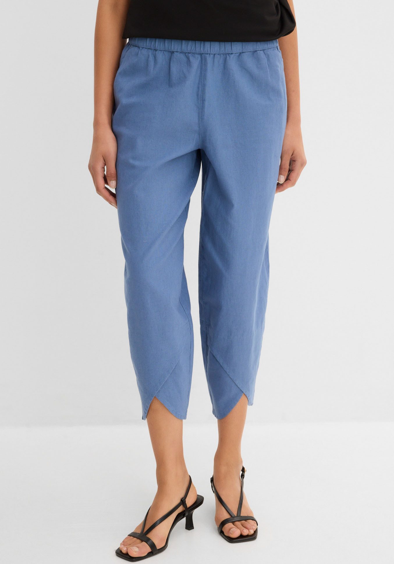 bonprix 3/4-Hose aus Leinen-Mix, mit Seitenschlitzen, Regular Fit, casual Stil