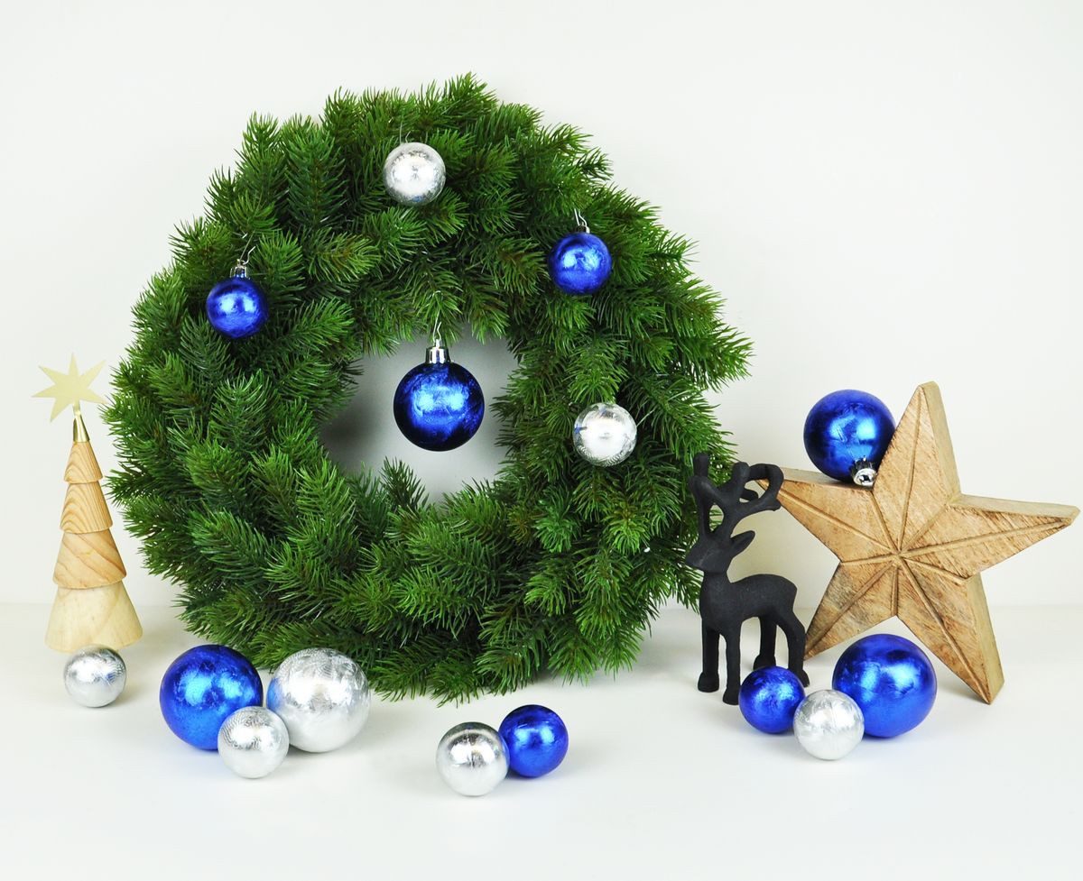 JACK Christbaumschmuck JACK by Inge 50x Kunststoff Kugeln Eislack Blau Silb günstig online kaufen