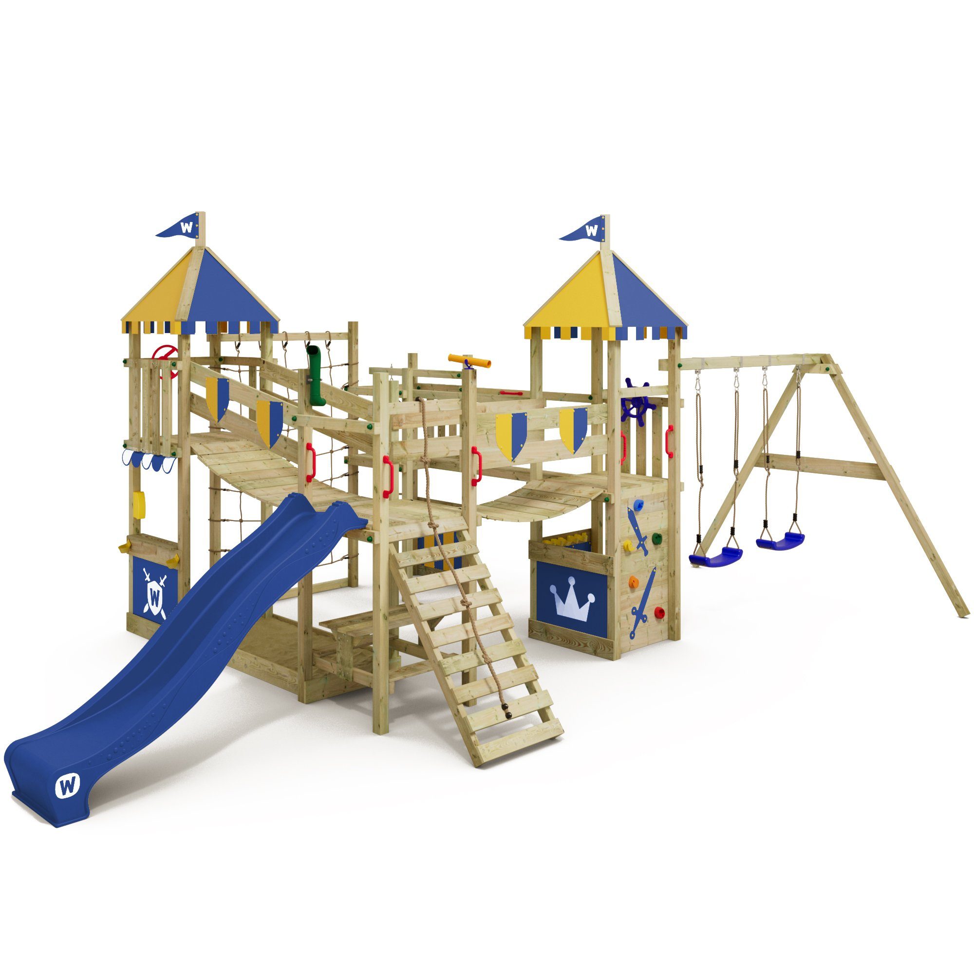 Wickey Spielturm Smart Queen – Abenteuer-Burg mit Rutsche, Spielhaus & Sandkasten, Unvergessliche Erlebnisse für Kinder – mit 10 Jahren Garantie*
