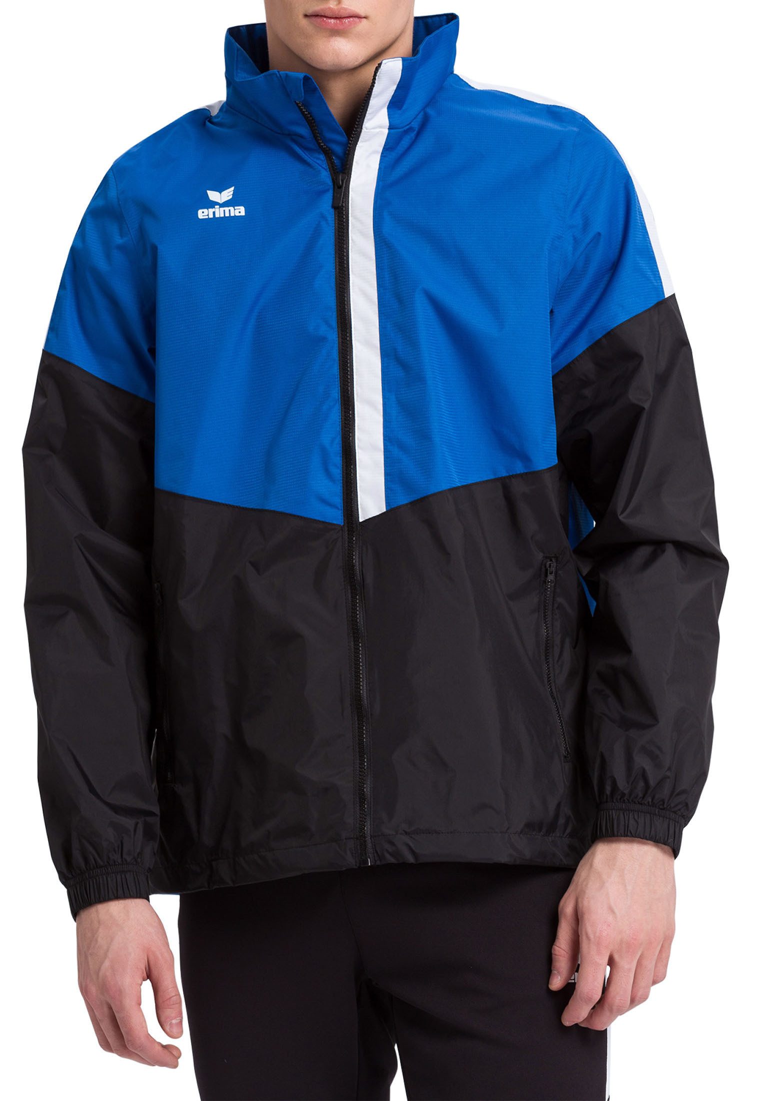 Erima Allwetterjacke Unisex Erwachsene Squad Allwetterjacke - Hoher Stehkragen mit integrierter Kapuze