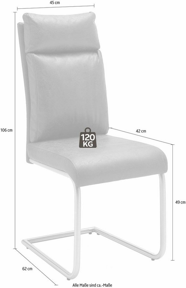 MCA furniture Freischwinger »PIA« (Set, 2 Stück), Stuhl belastbar bis 120 kg, Kissenoptik-HomeTrends