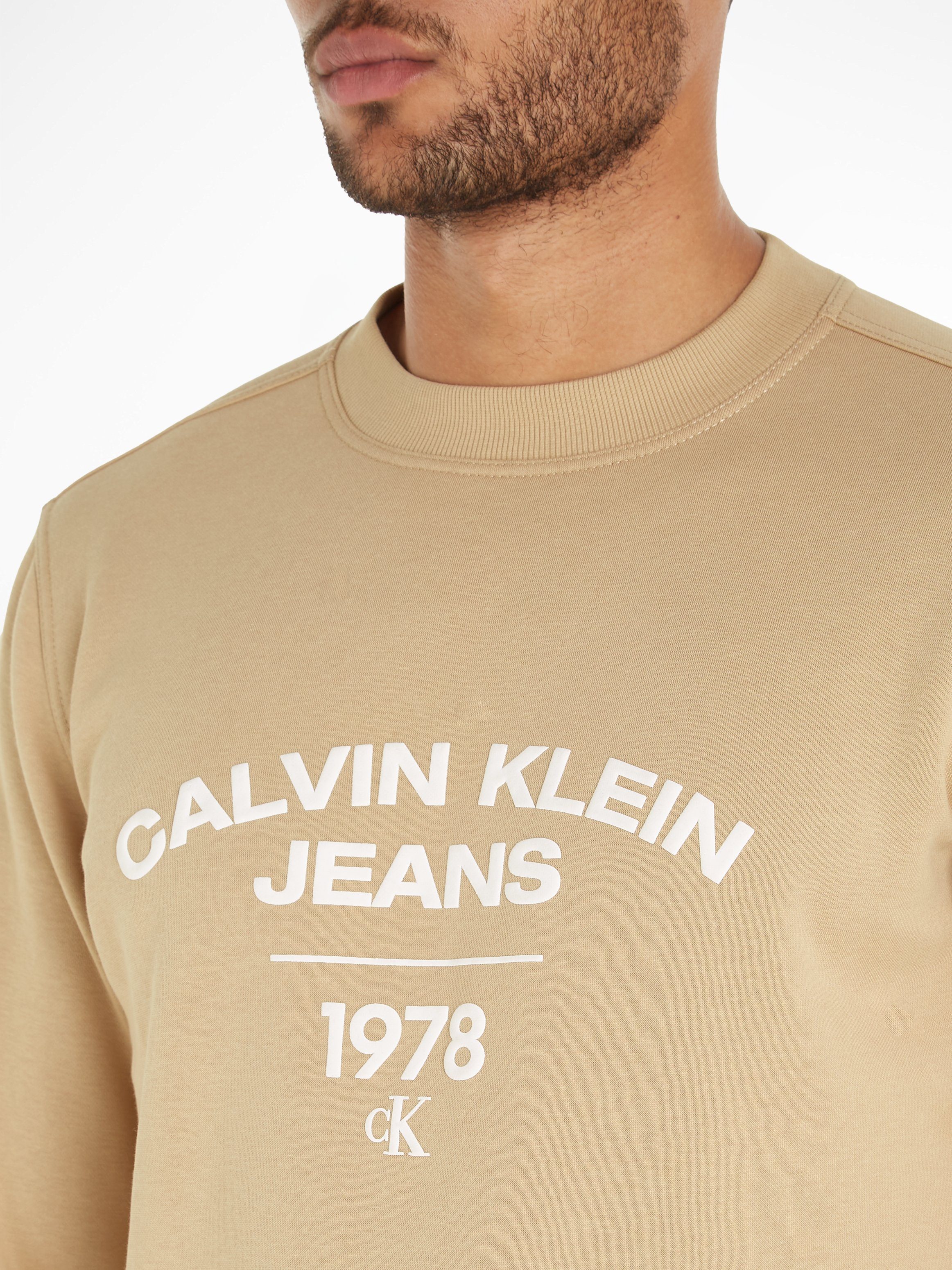 CURVE Sweatshirt Klein CREW Calvin Jeans NECK Travertine VARSITY