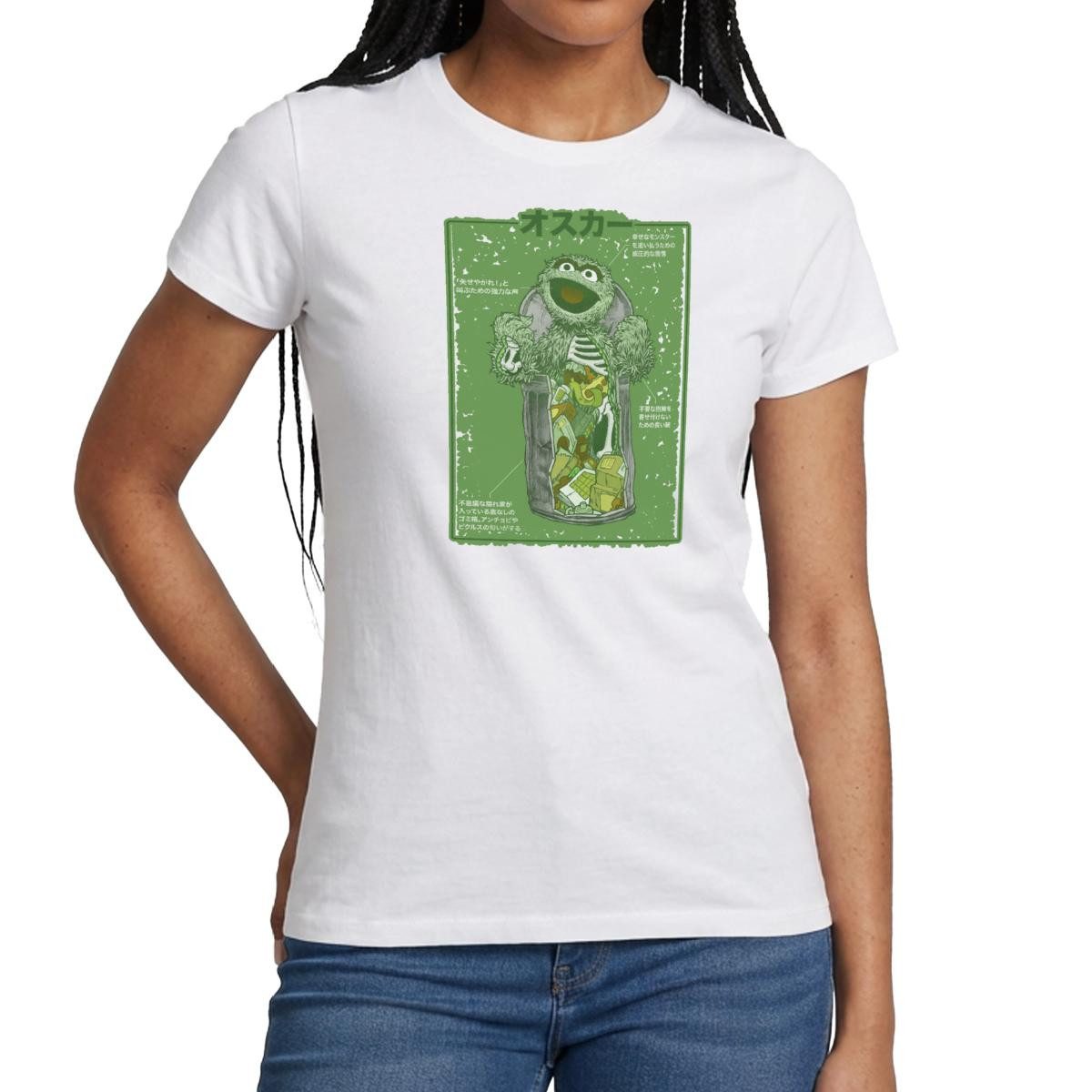 Spreadshirt T-Shirt Sesamstraße Oscar Anatomie Mülltonne Frauen T-Shirt (1-tlg)