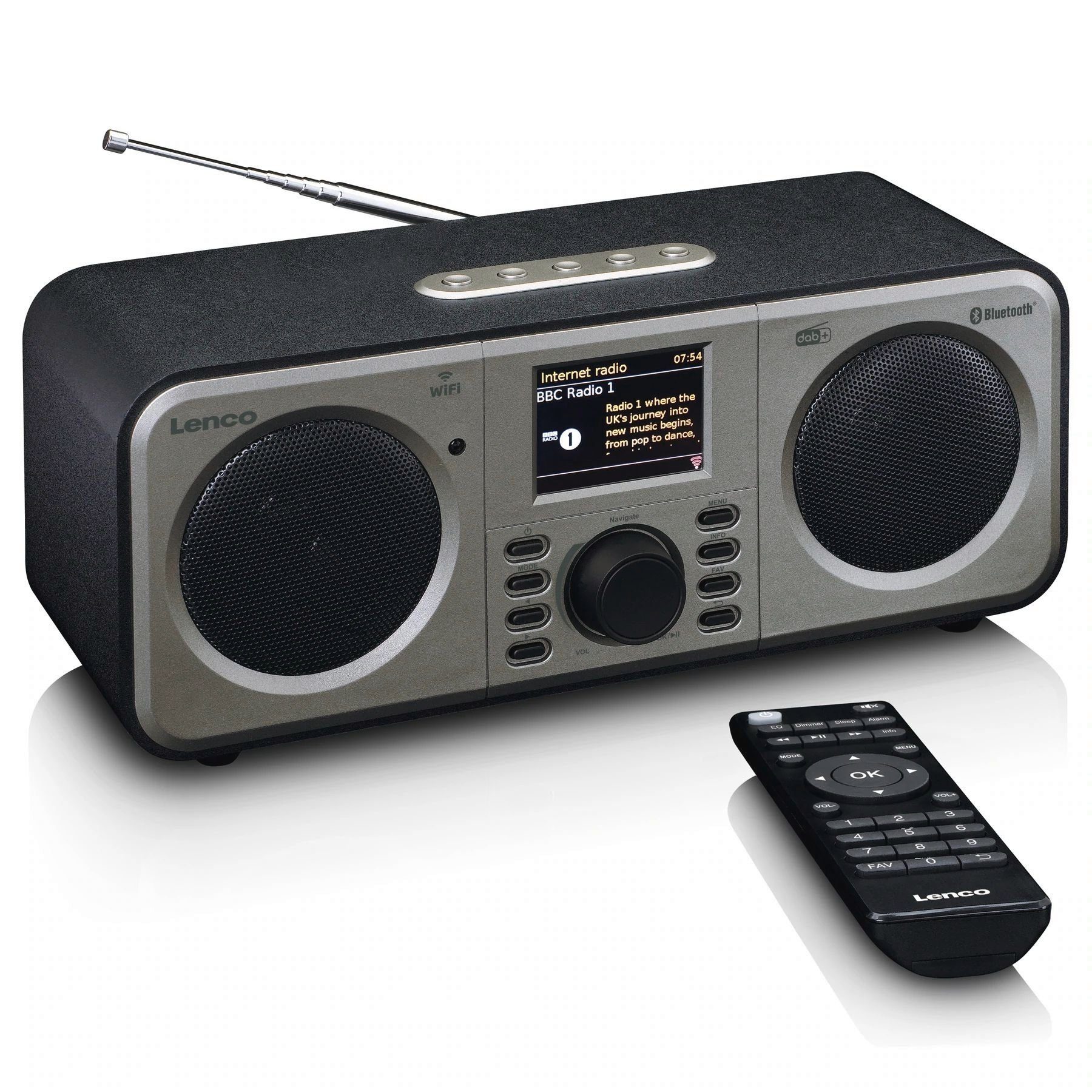 Lenco DIR-141 Internet-Radio, Kompaktes DAB+ Radio mit LCD-Display und  Bluetooth | Digitalradios (DAB+)