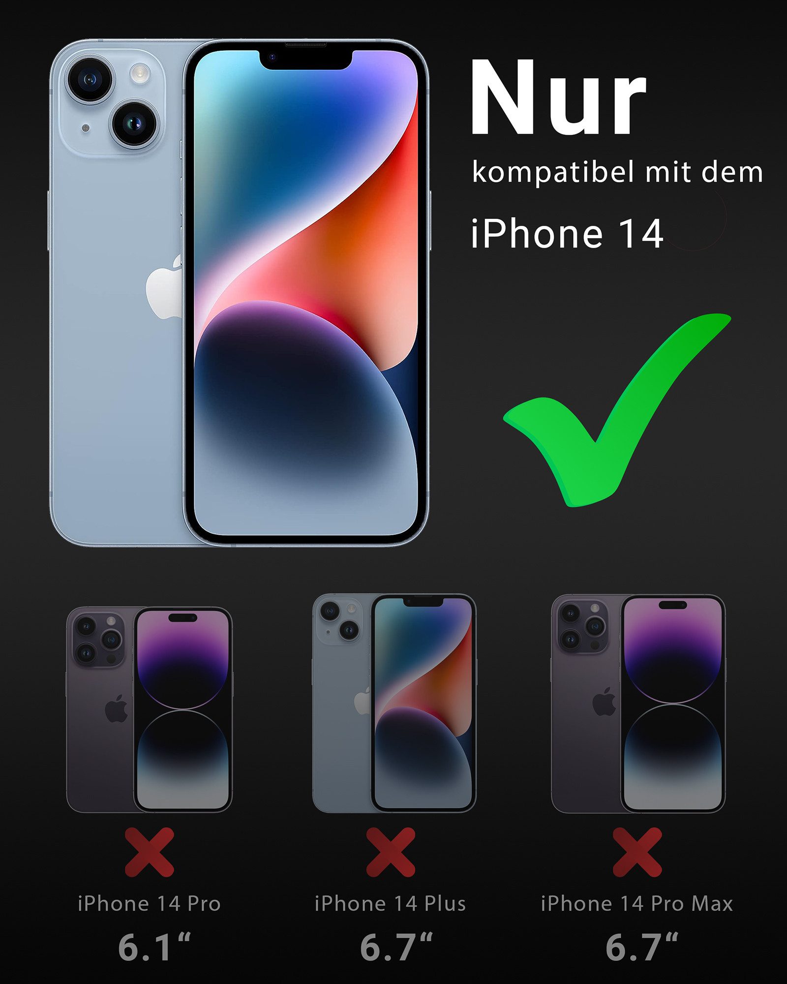 GreenHec Handyhülle Hülle iPhone 17 16 15 14 13 12 11 Pro Max 16e 17e Air MagSafe Magnetic 6.1 Zoll, Magnetisch Cover Schwarz Matt Black Case Bumper Schutzhülle Handyhülle